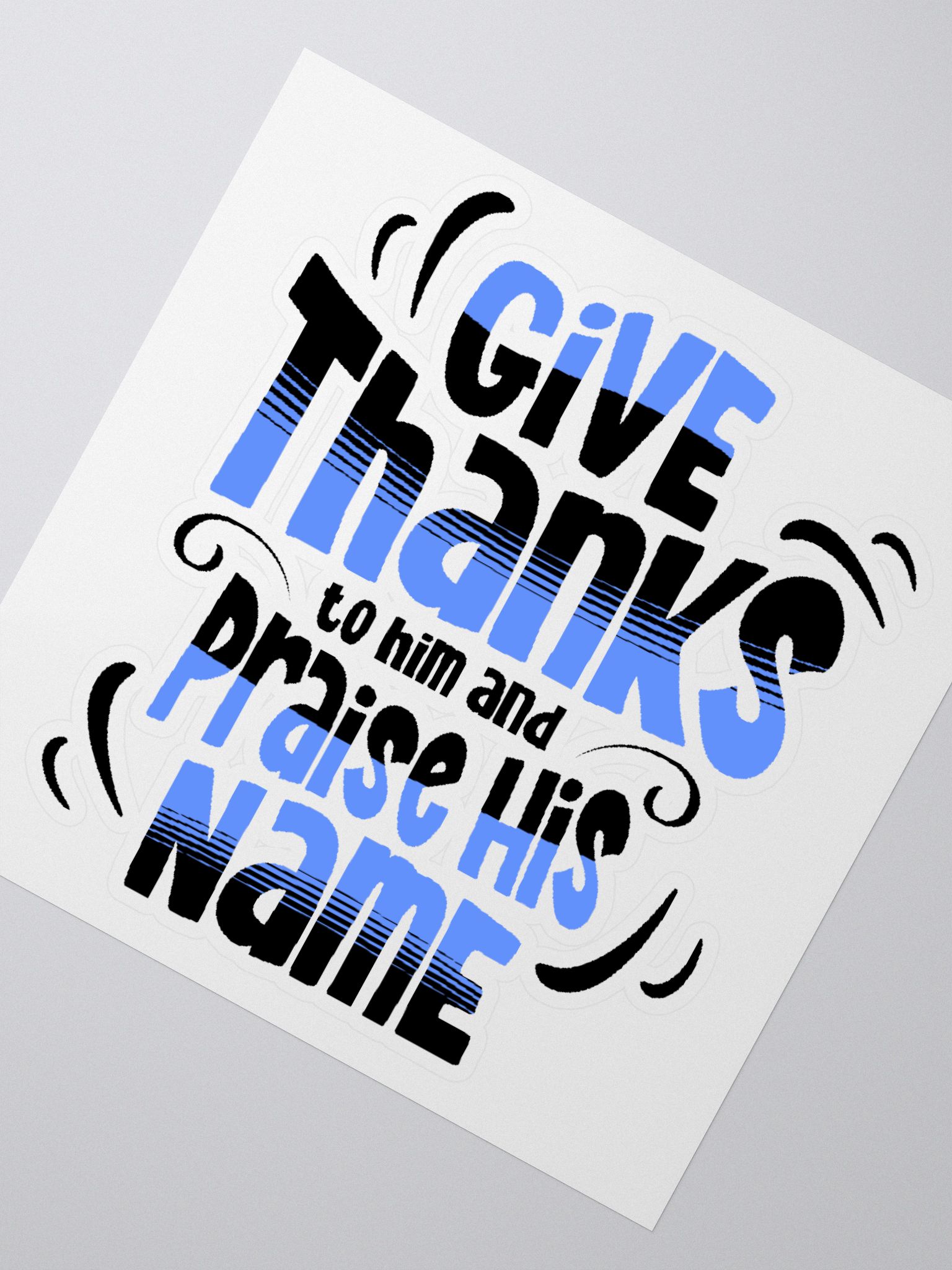 Psalm 100 Sticker- Give Thanks To Him | Bidvaro Jewish Gifts