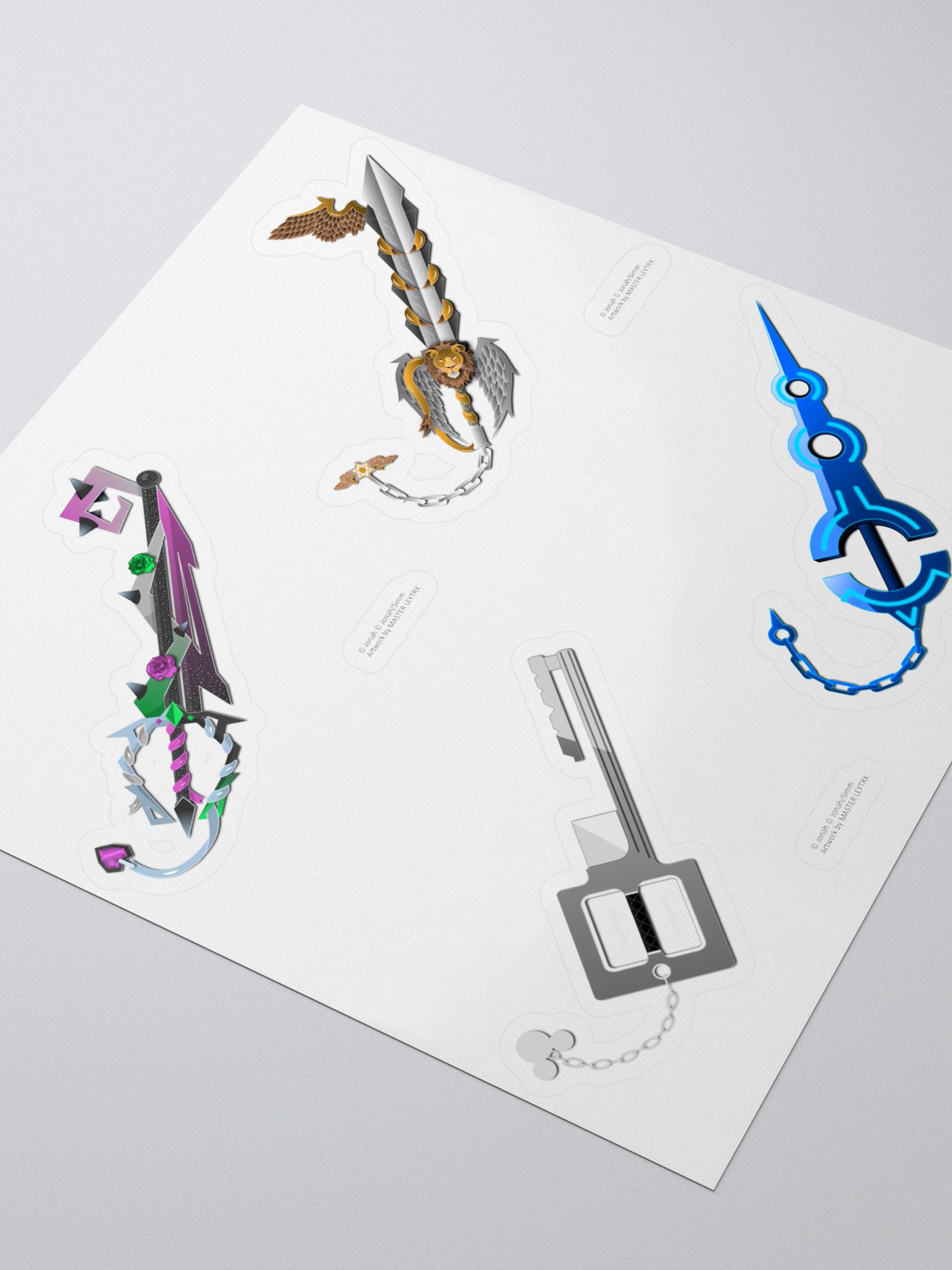 Custom Keyblade Sticker Sheet 11 - Paradox Keyblades | The Keyblade Forge