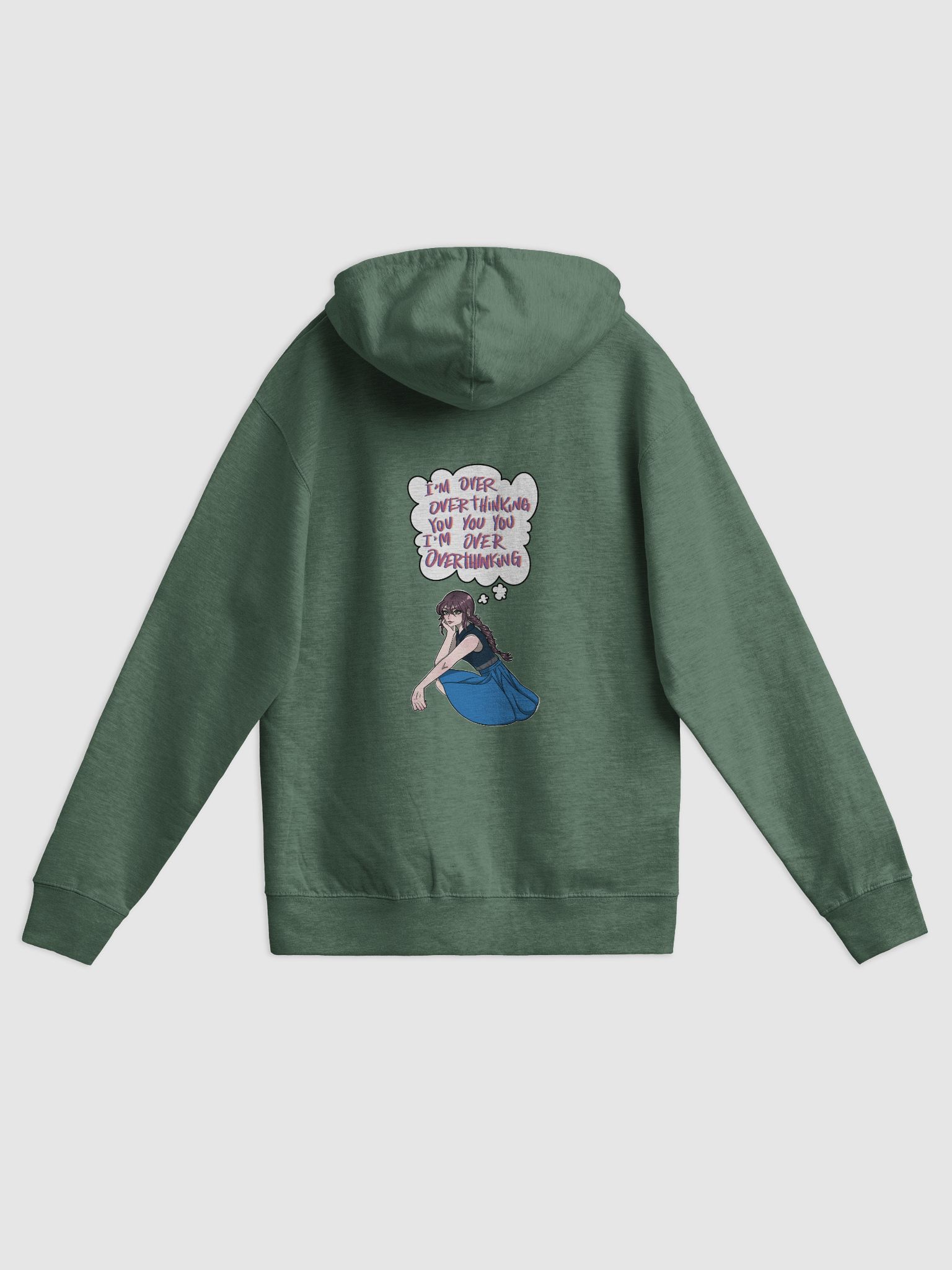 Over Overthinking Anime Zip Hoodie