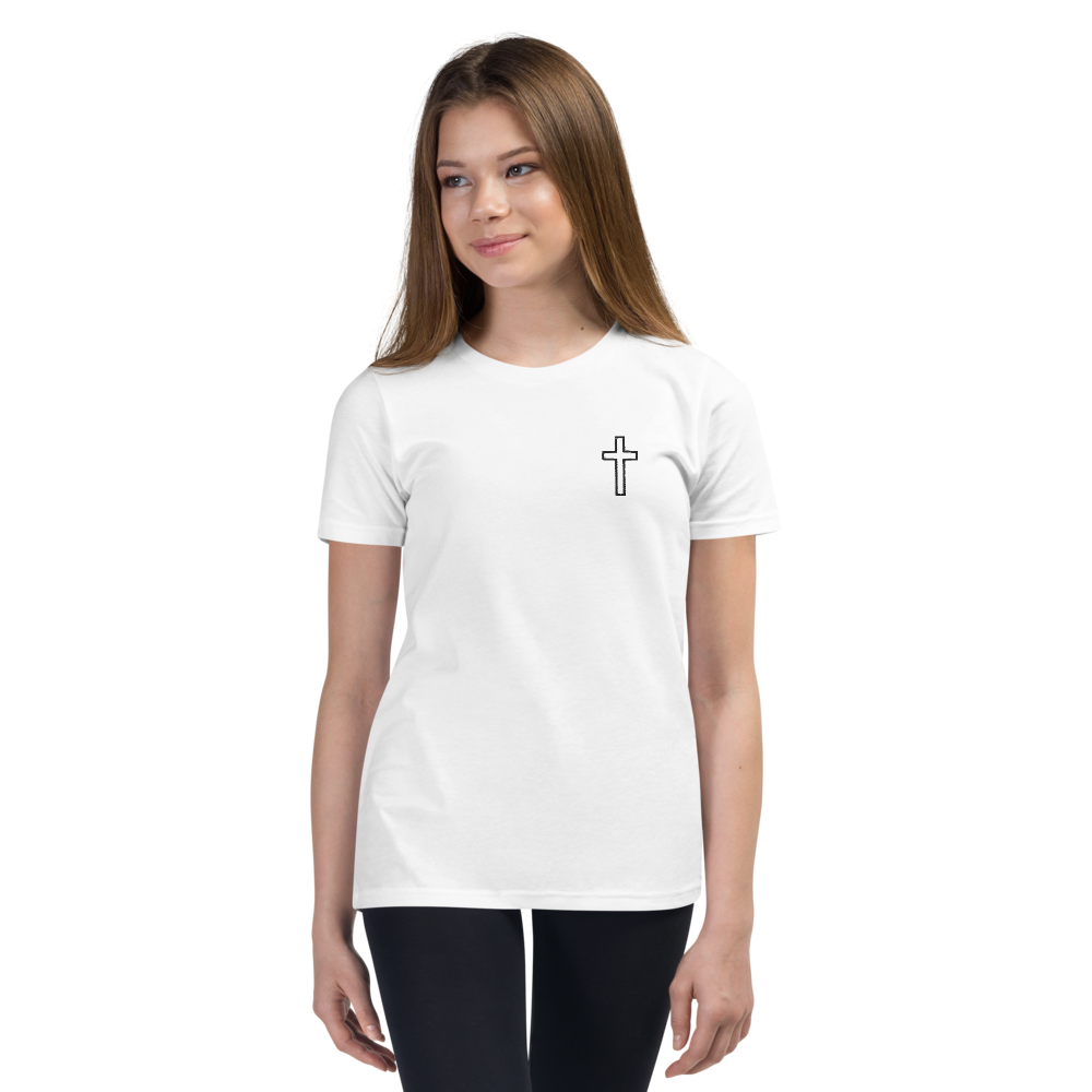 Youth Simple Cross White Tshirt | HVN Threads