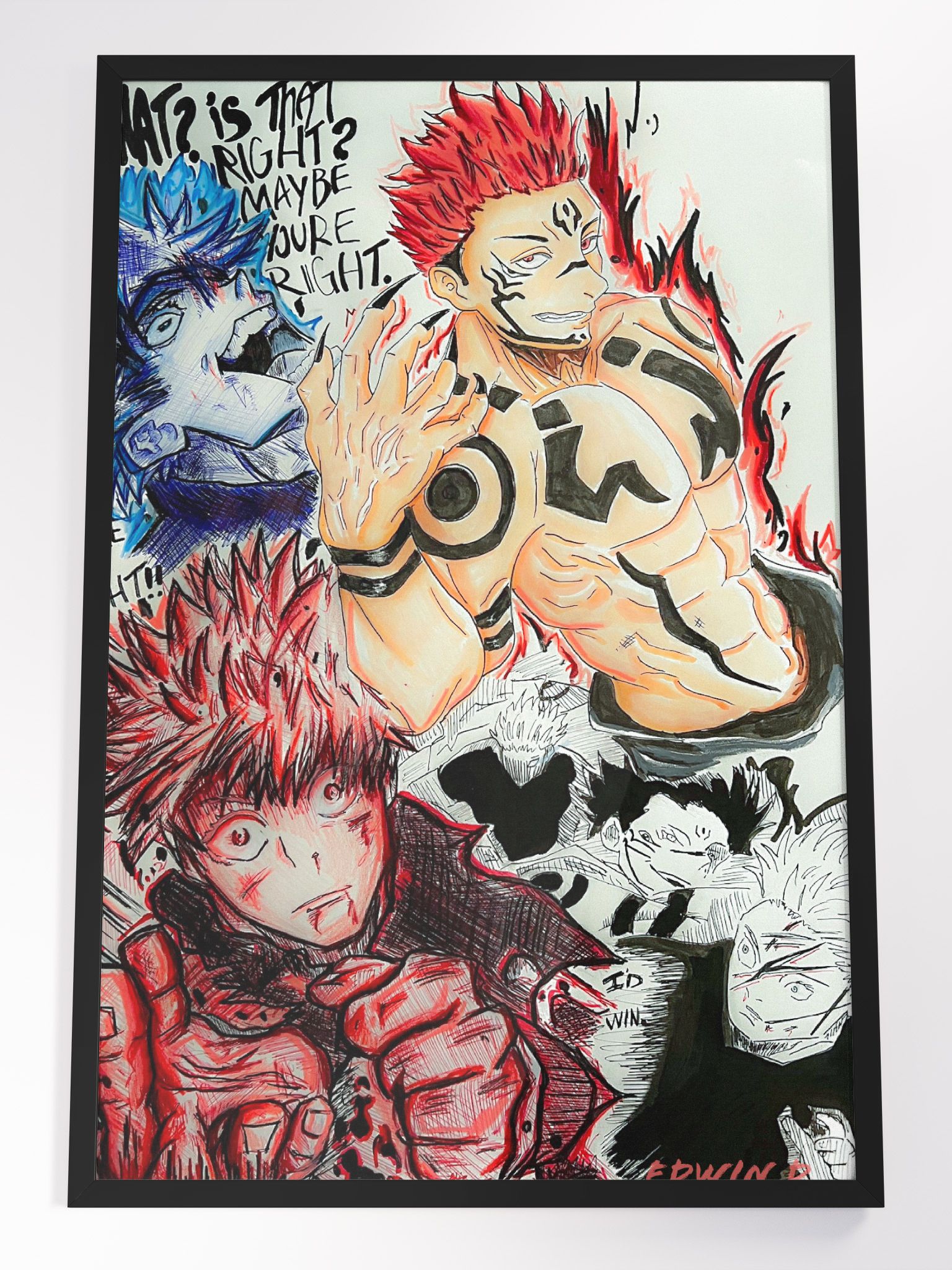 Jujutsu Kaisen Drawing- Sukuna and Gojo | Chino's Shop