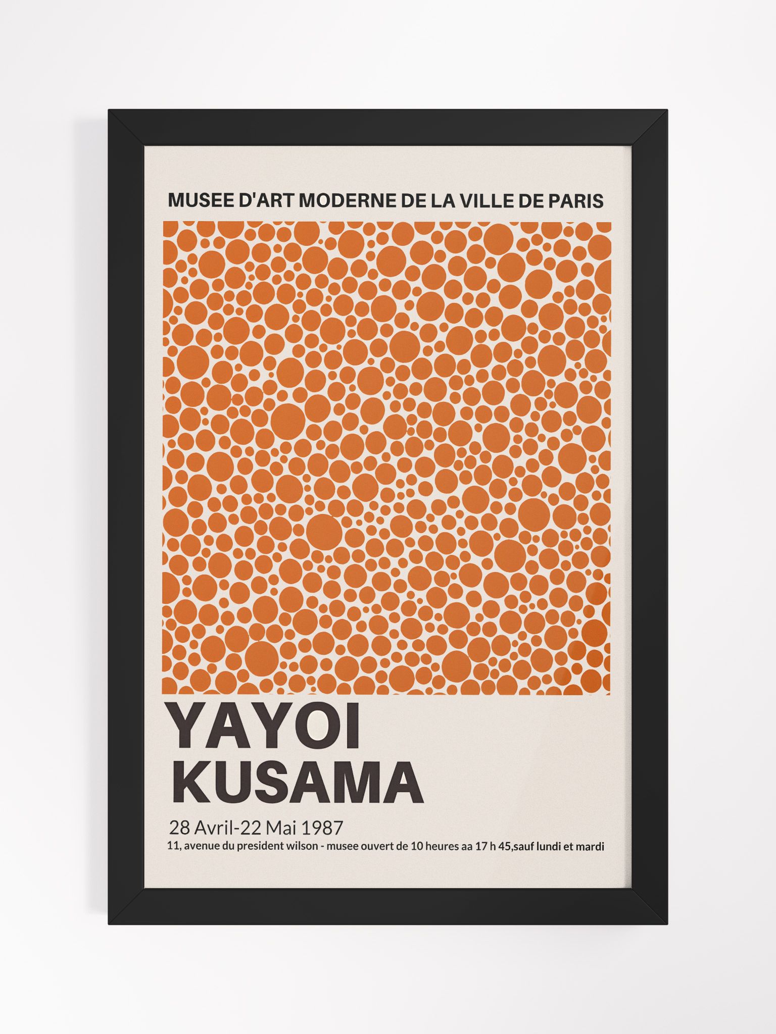 Yayoi Kusama Print, Yayoi Kusama Poster, Orange Dots Art