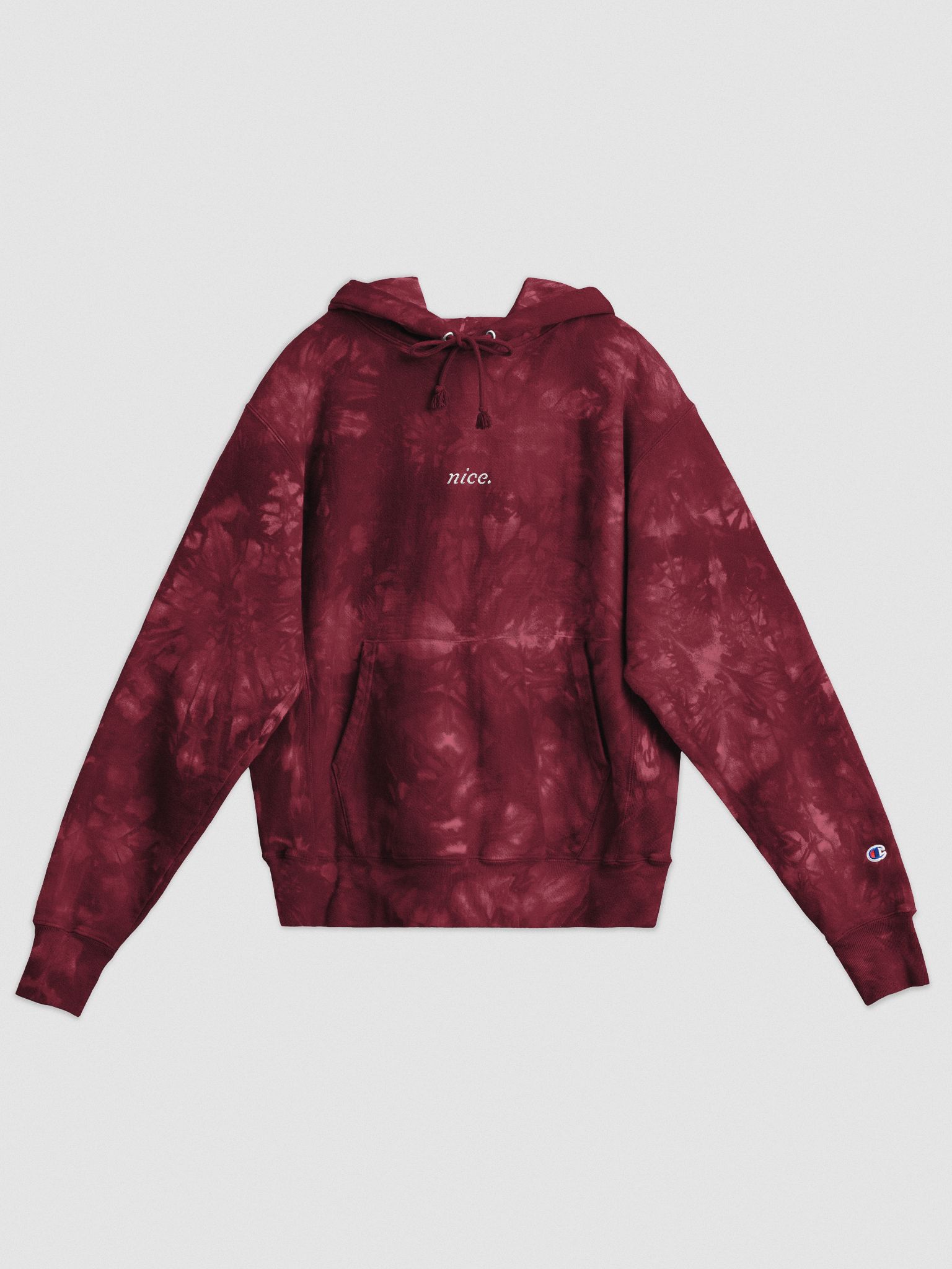 Exclusive Champion Tie Dye 'Nice.' Signature Hoodie (Red)