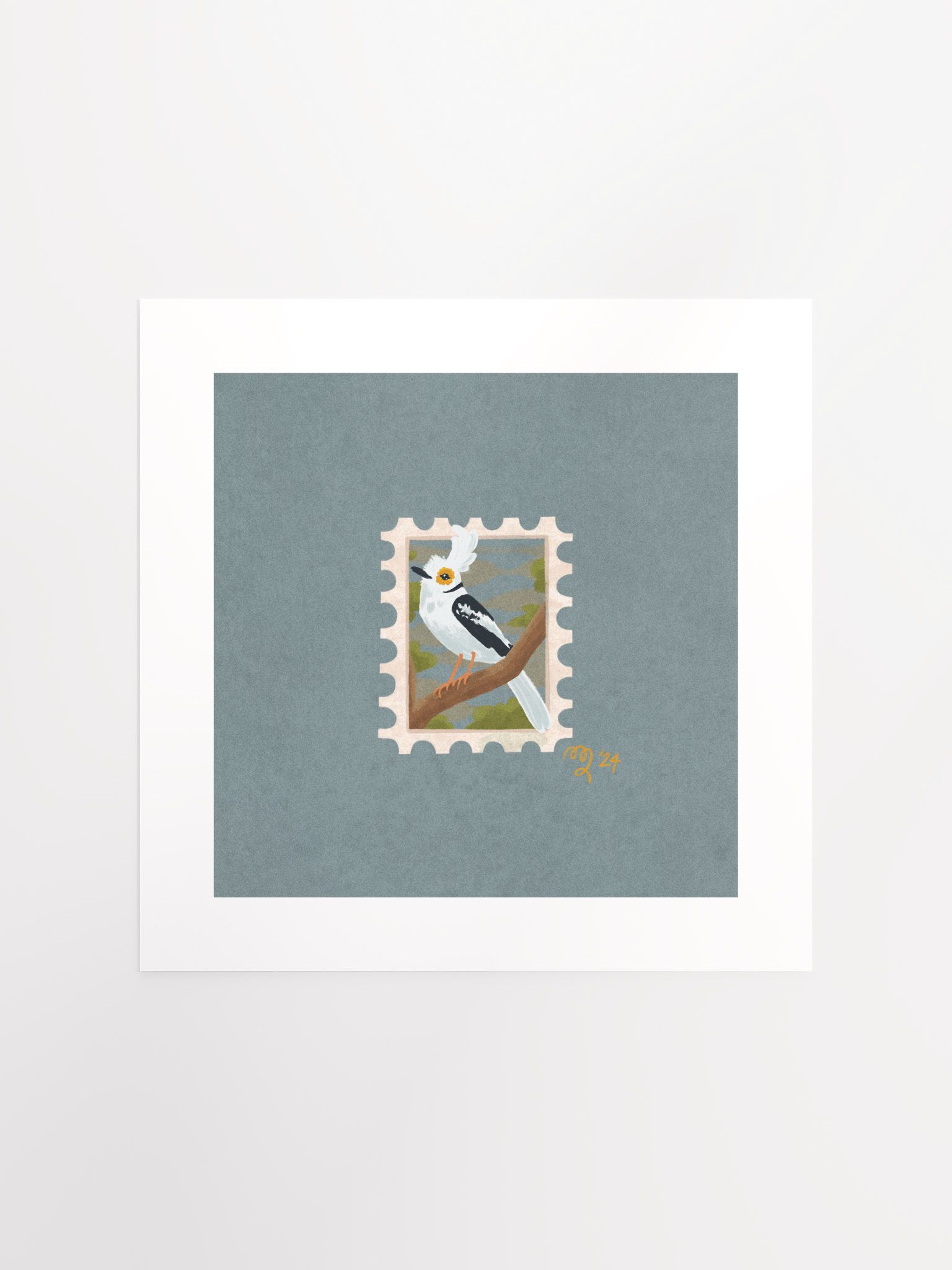 White Crested Helmetshrike Stamp Print Birbfest 2024 Sarah Gerbers   4ea39349 E106 4b21 9a0d 0e6c70f59c1e 