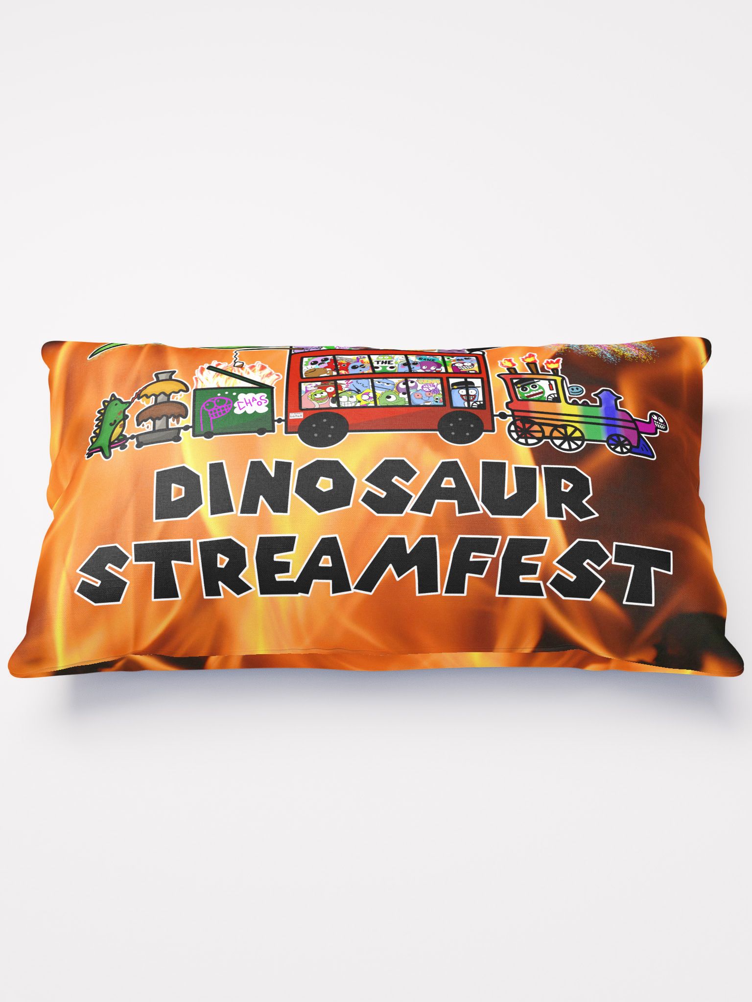 Dinosaur Streamfest Pillow - Basement Shop