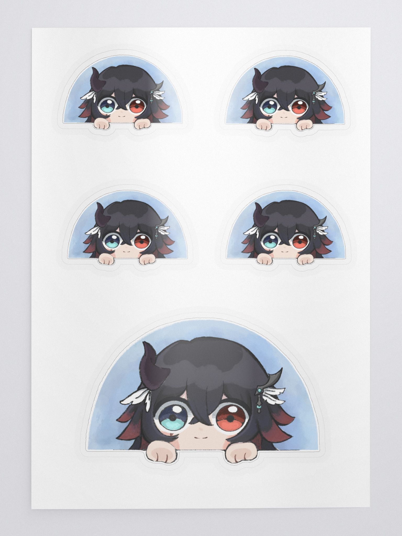 Yune Chibi Peek Stickers | YuneKokoro