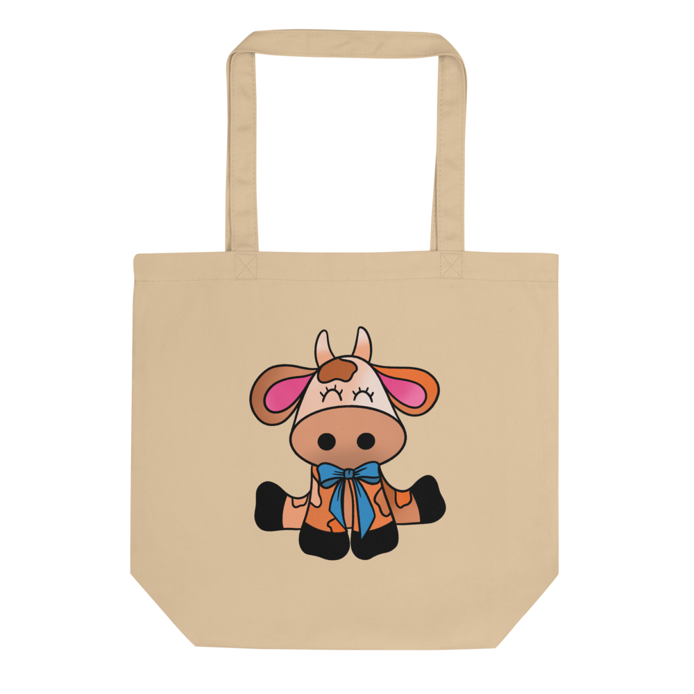 Orange Kawaii Cow Eco Tote Bag | cowz