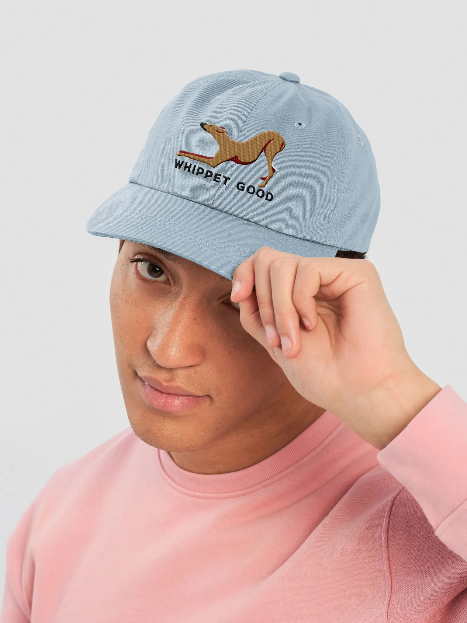 帽子 Whippet Whippet Good Classic Dad Hat(Embroidered) of a Whippet(Tan