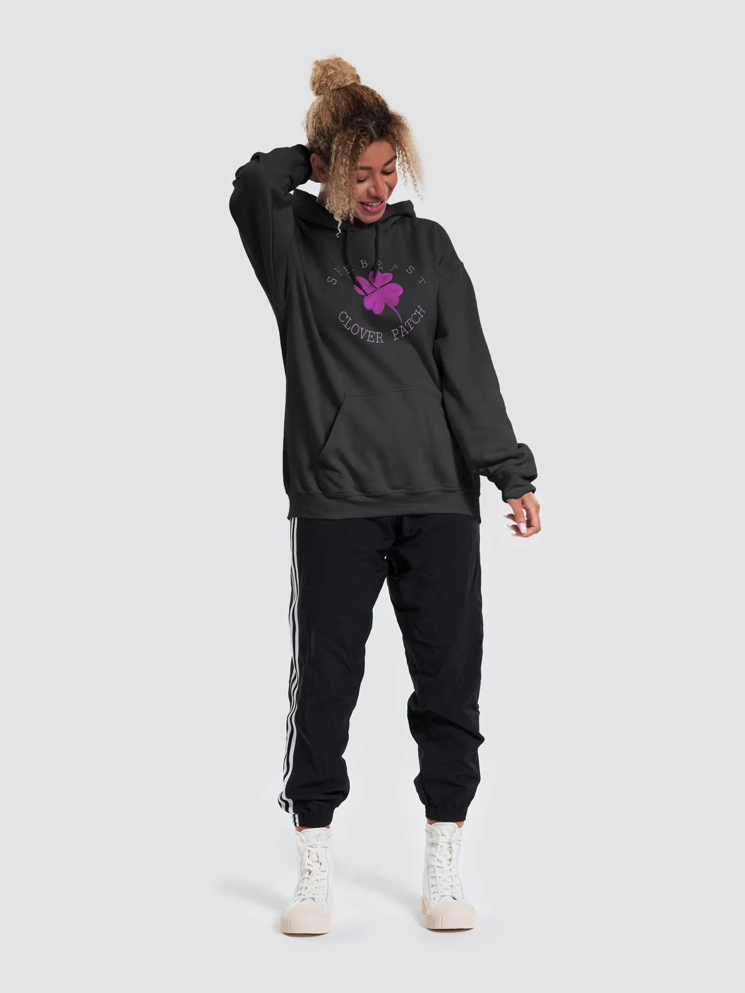 人気 ★SURGERY★ CLOVER LOGO PATCHS SWEAT HOODIE surgery clover logo patchs sweat hoodie 'charcoal'