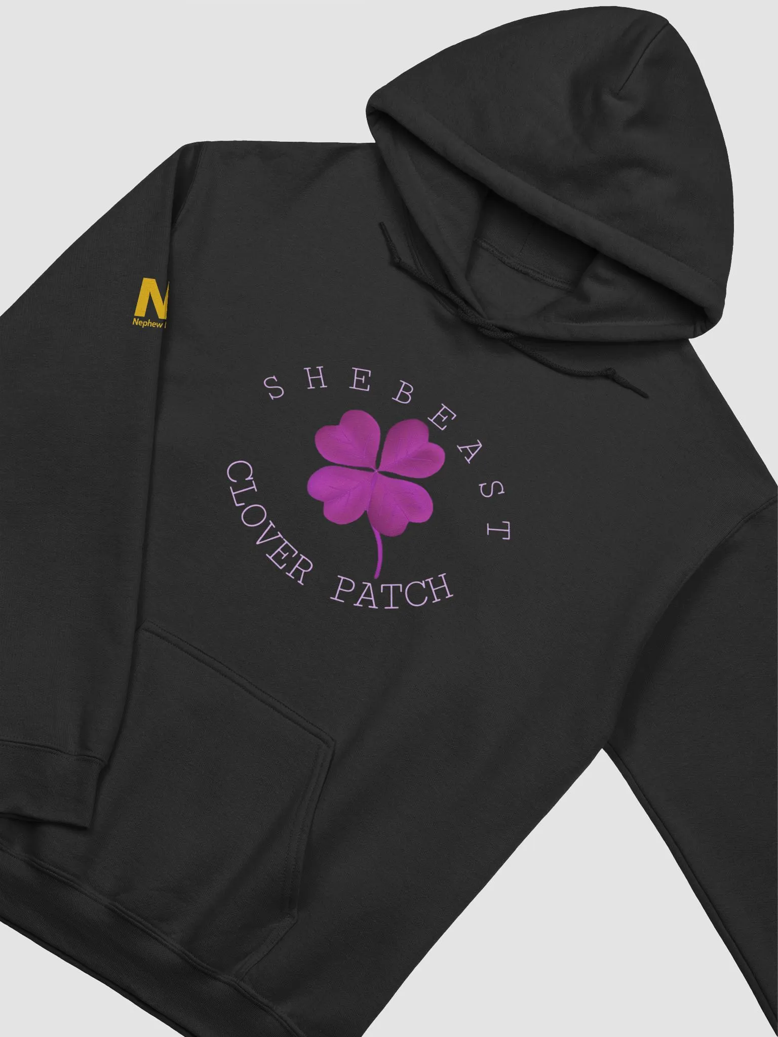 【SURGERY】 clover logo patchs sweat hoodie 'cocoa' surgery clover logo patchs sweat hoodie 'cocoa'
