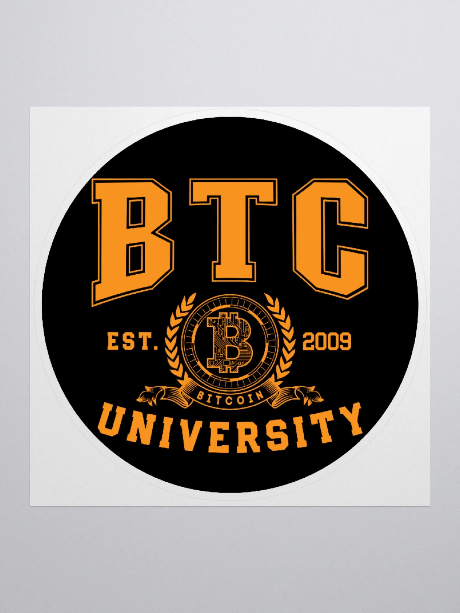 Bitcoin BTC University College Crypto Currency Blockchain Sticker | Crypto  Merchz | A One-Stop-Shop For All Things Crypto