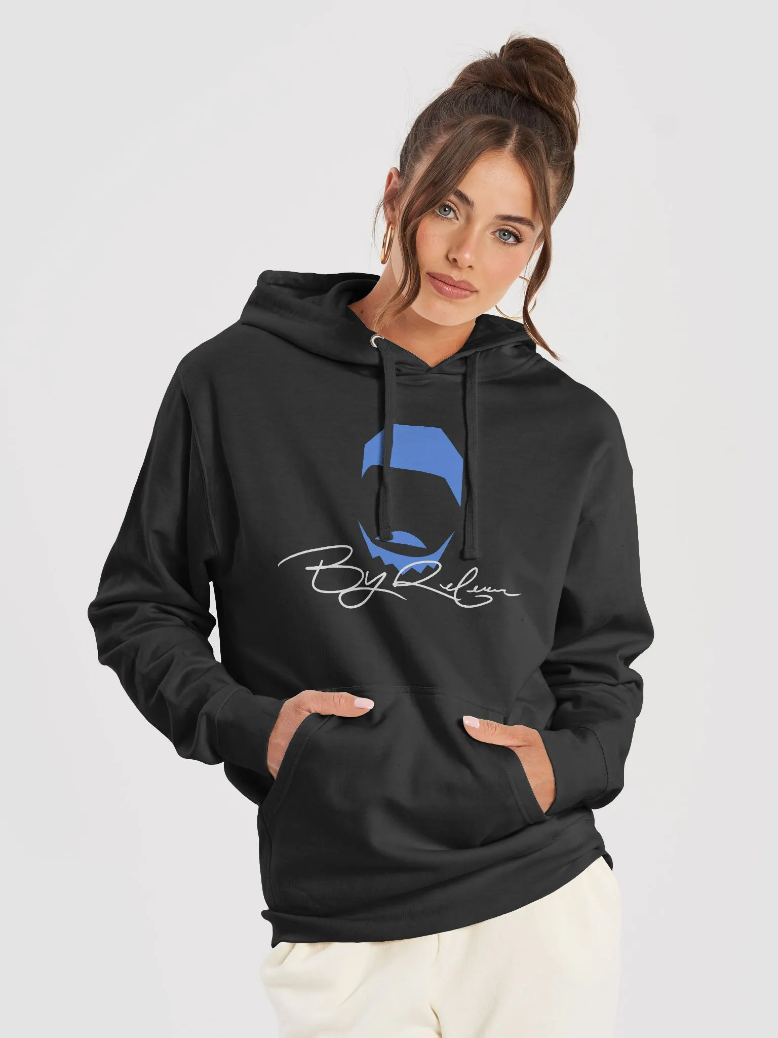 ★MUCENT★ Spray logo signature sweatshirt unisex 4 colors By Release Signature Black Hoodie | the official j1mmy shop