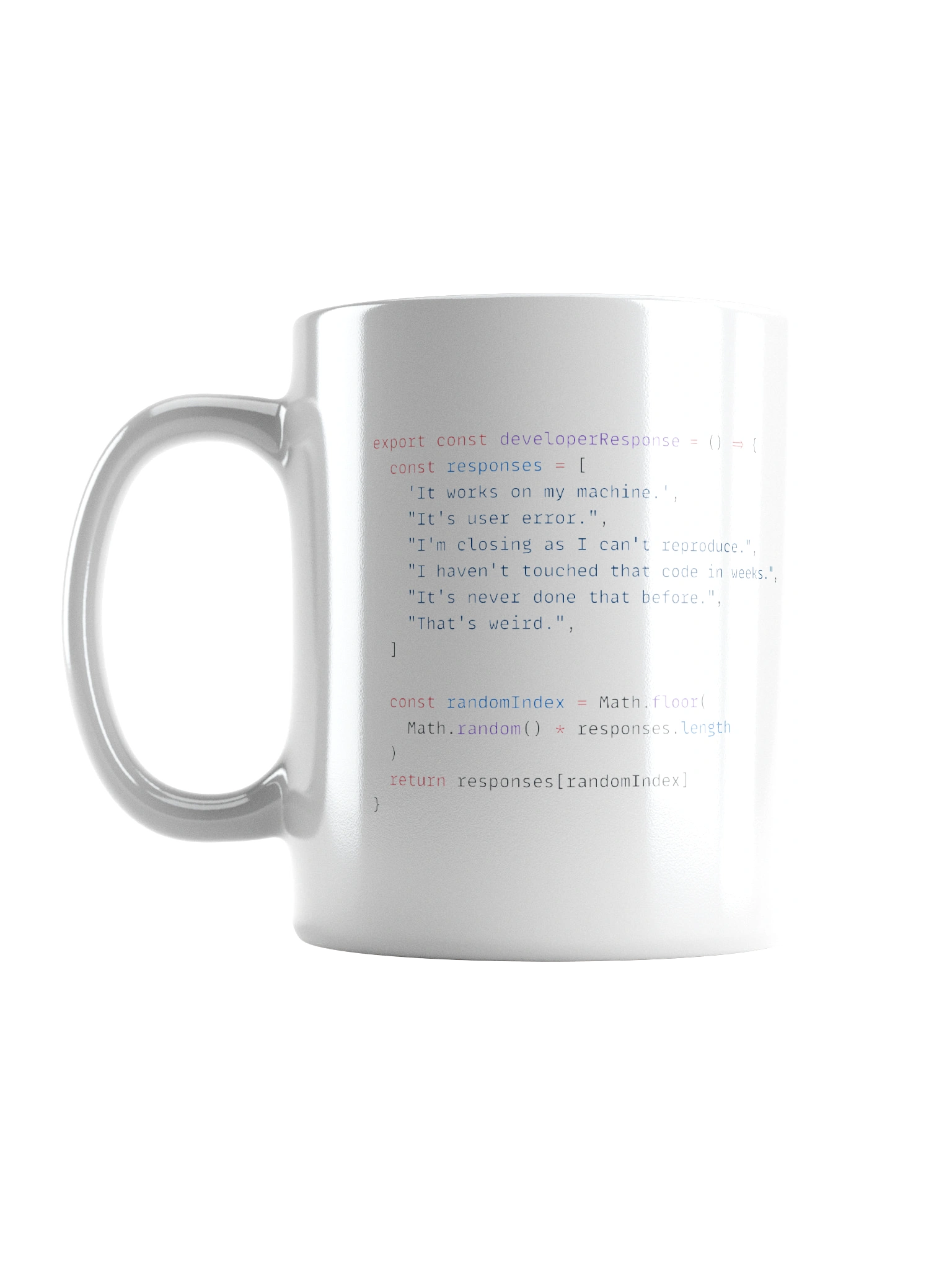 Developer Excuse Javascript Mug - White