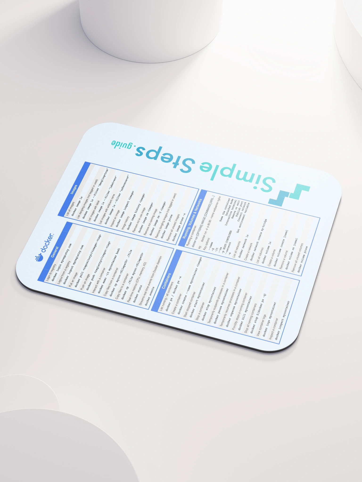 Docker Cheat Sheet Mouse Mat