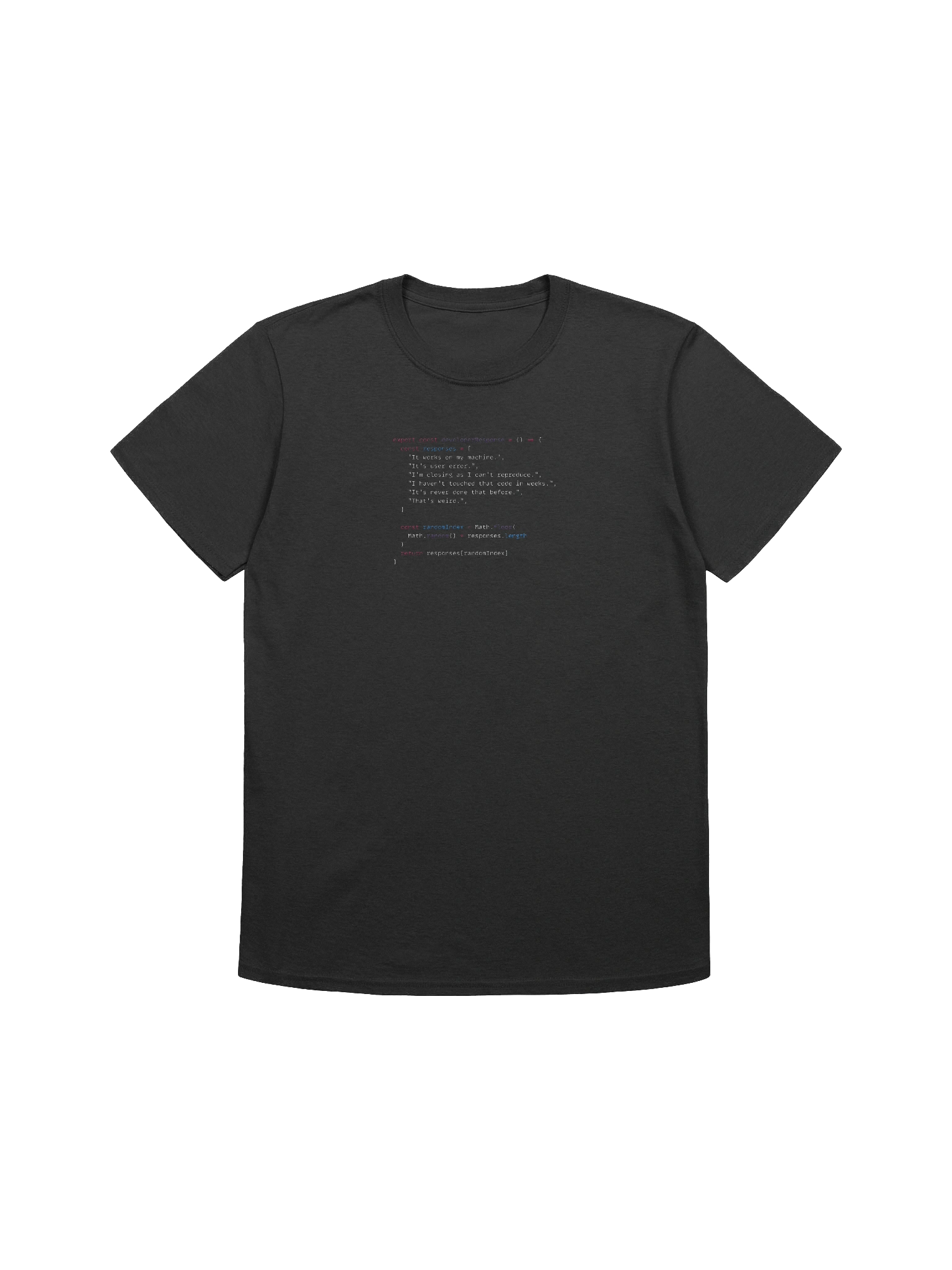 Developer Excuse Javascript Embroidered T-Shirt - Dark
