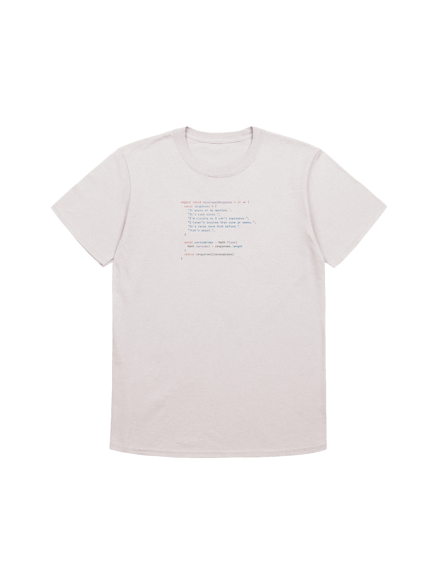 Developer Excuse Javascript Embroidered T-Shirt - Light