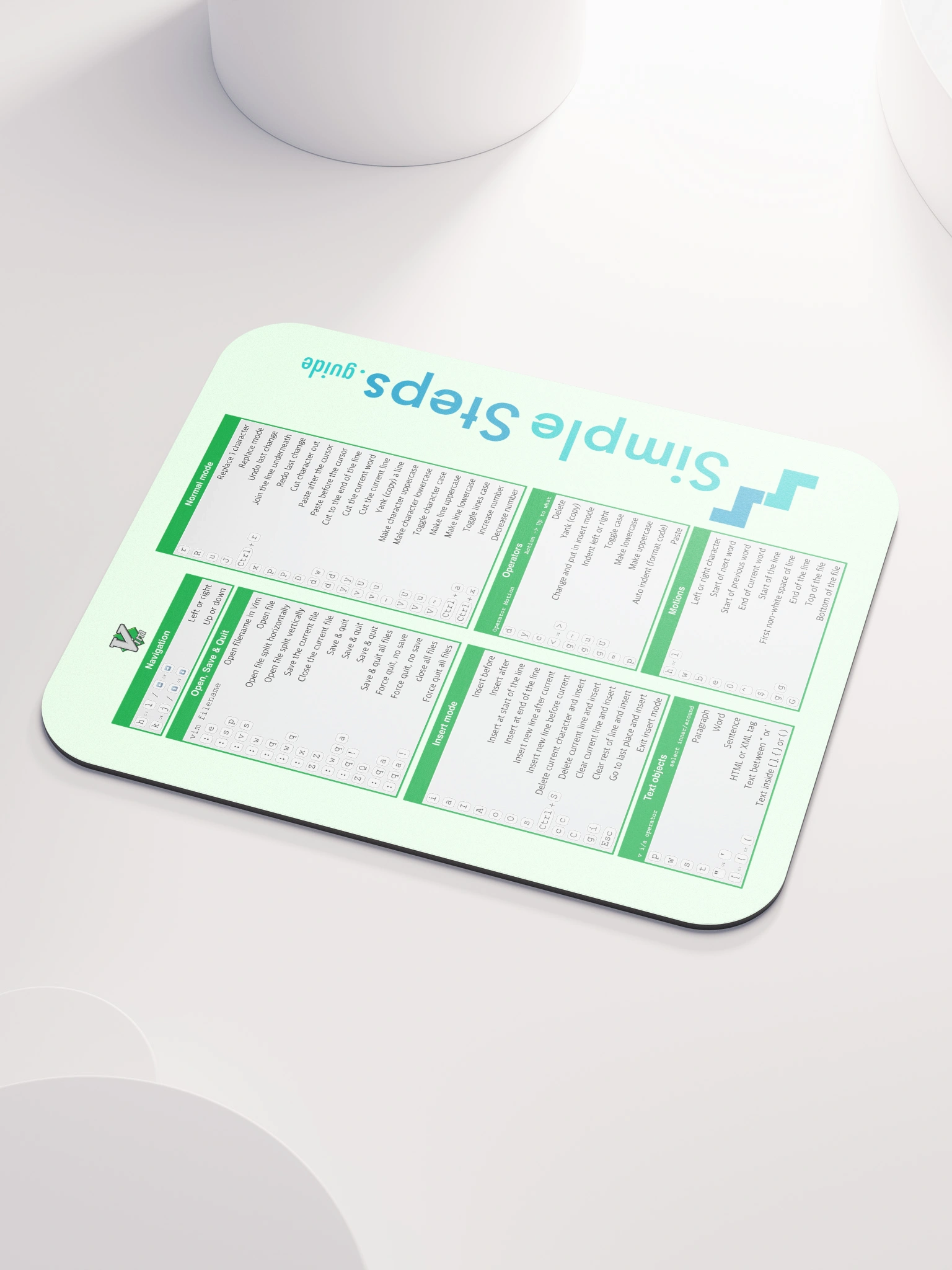 Vim Cheat Sheet Mouse Mat
