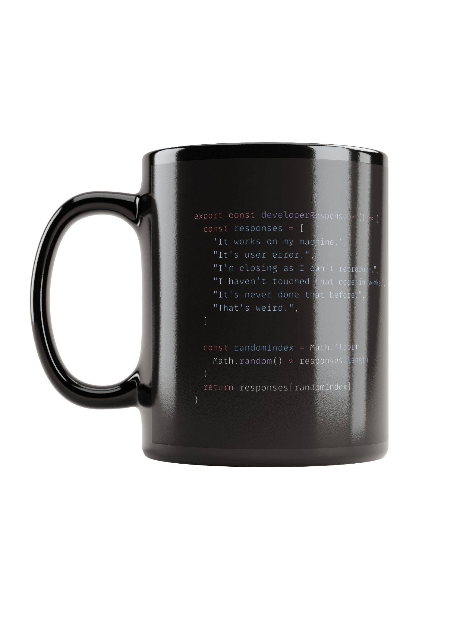 Developer Excuse Javascript Mug - Black