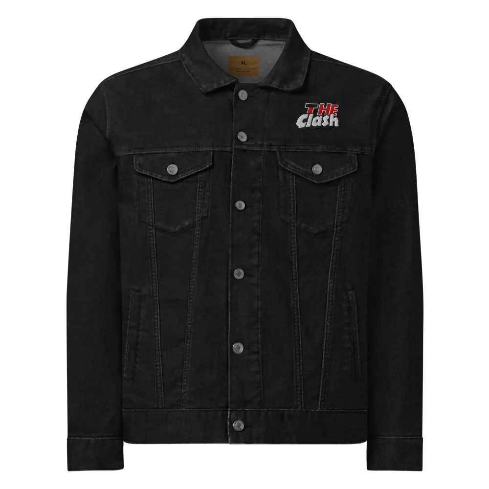 GIDEAL clash lamé denim jacket (black)