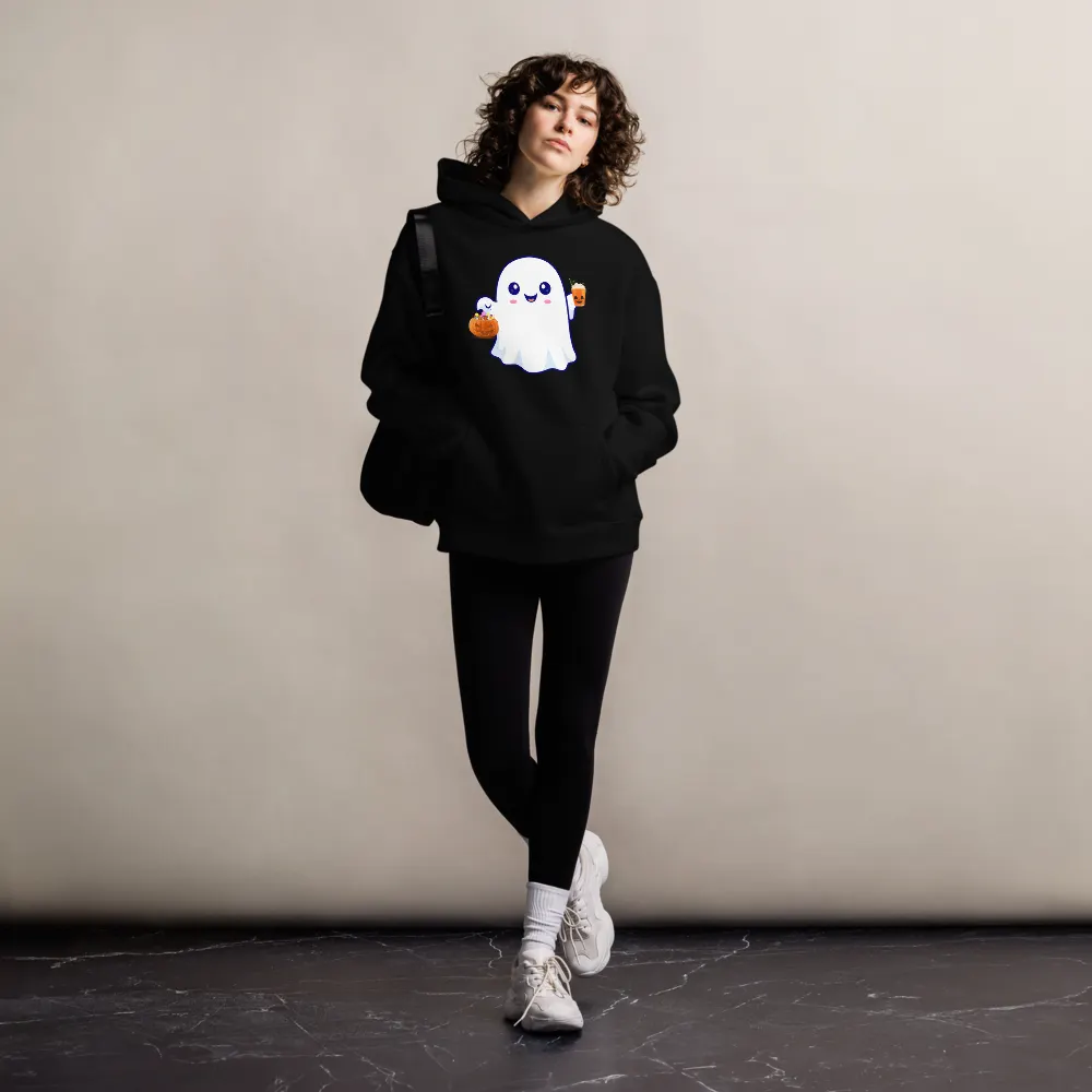 Spooky Sips & Treats Ghost Oversized Premium Hoodie