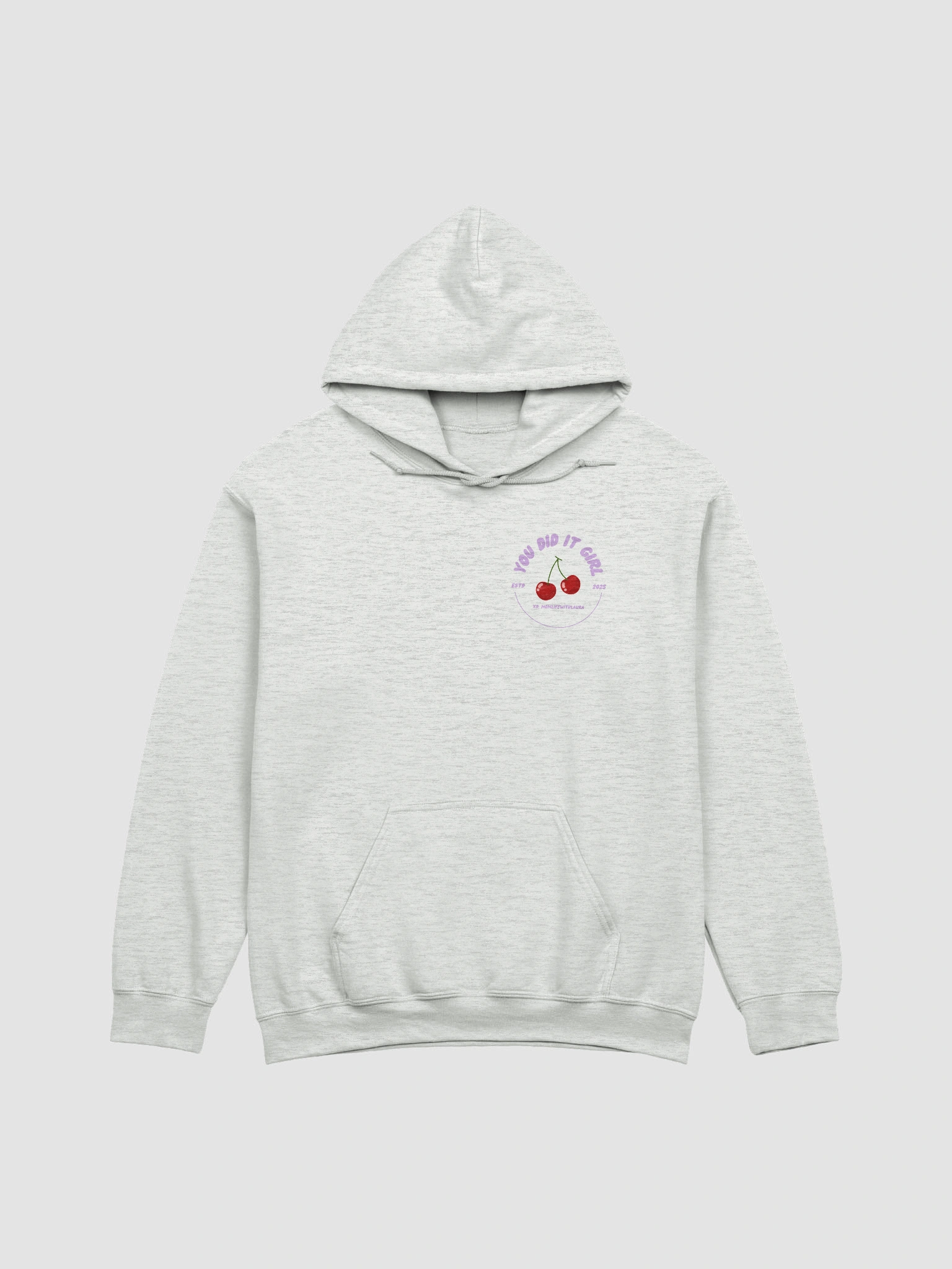 【新品】HLT Cherish Oversized Sweatshirt You Did it Girl Cherries Hoodie - Lilac/Grey | Momlifewithlaura