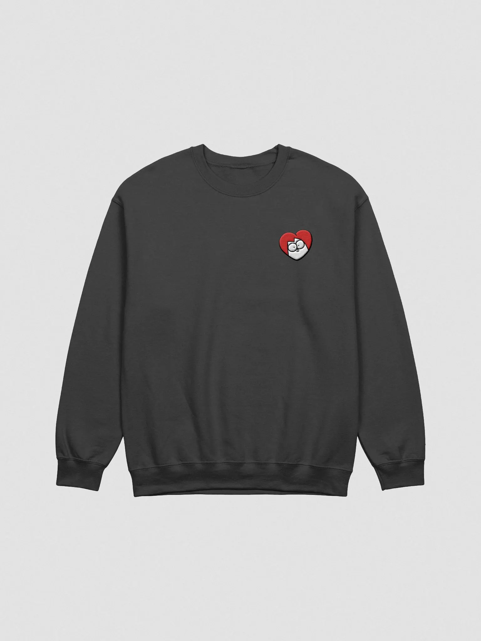 Embroidered Heart Sweatshirt | Simon's Cat Merch