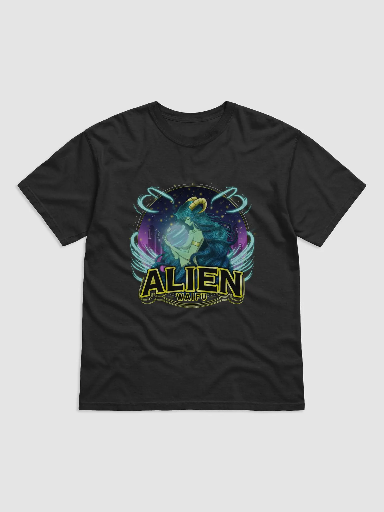 Cosmic Waifu Comfort: Alien-Inspired T-Shirt | Alien Waifu