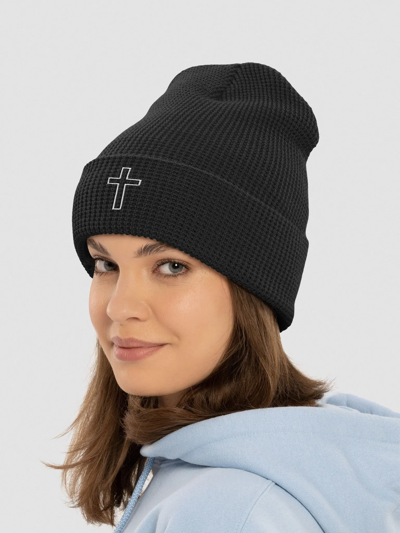 【Rosen Kreuz】WAFFLE CROSS BEANIE Rosen Kreuz】WAFFLE CROSS BEANIE BLACK
