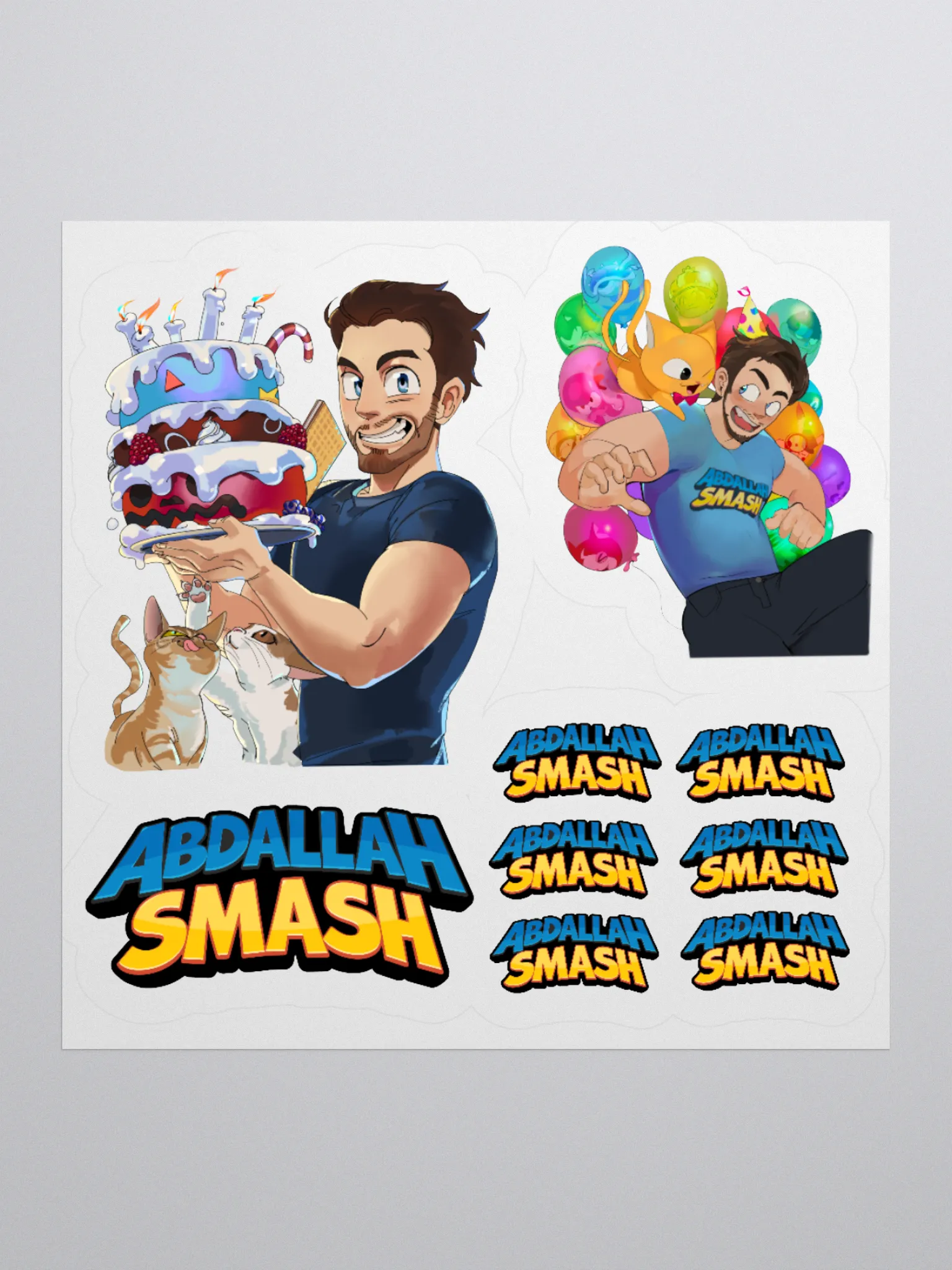 Birthday Bash 2025 Sticker Sheet (Limited Edition) | Abdallah Smash