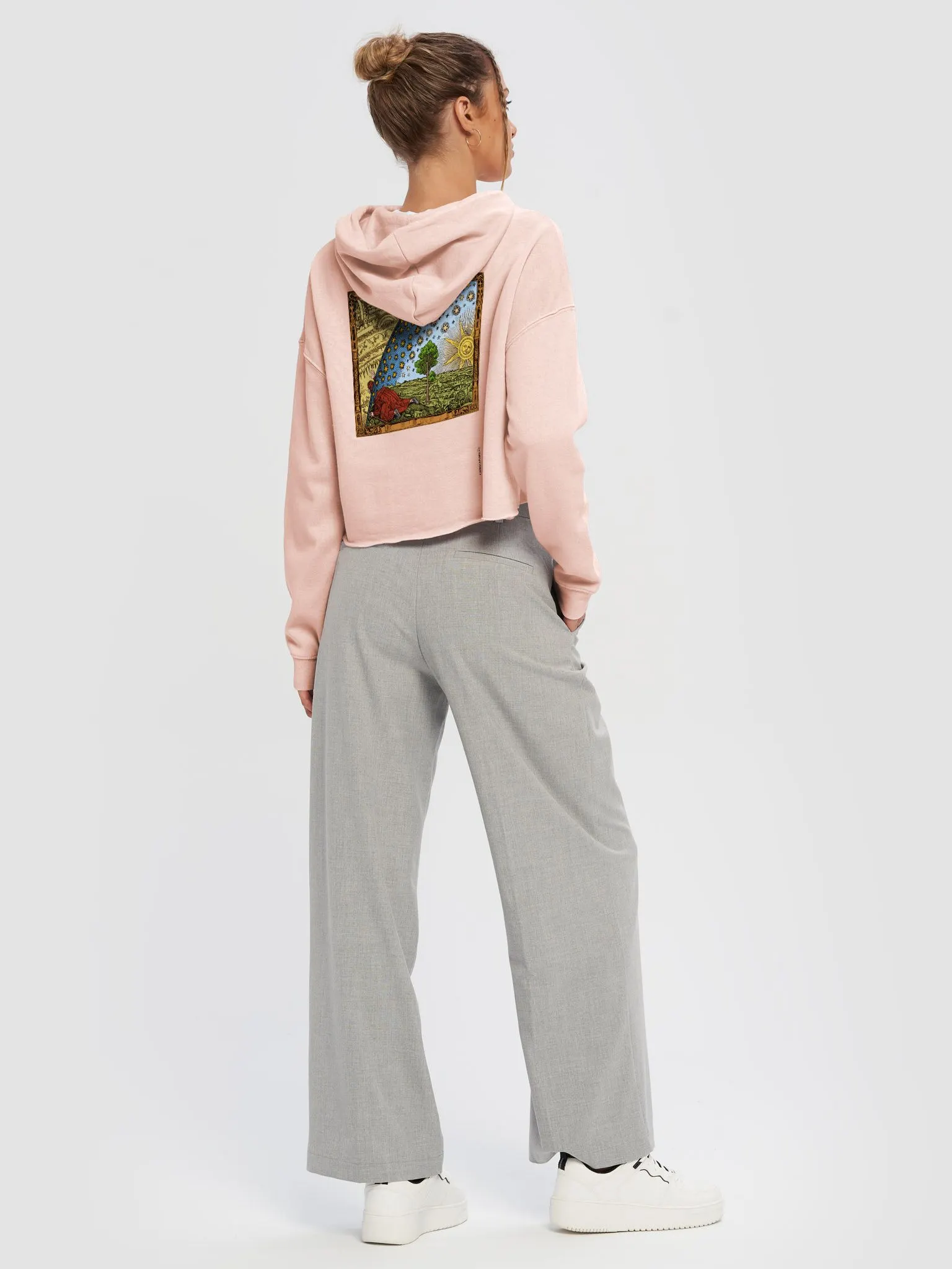 piercing through the veil cropped hoodie - 80% cotton