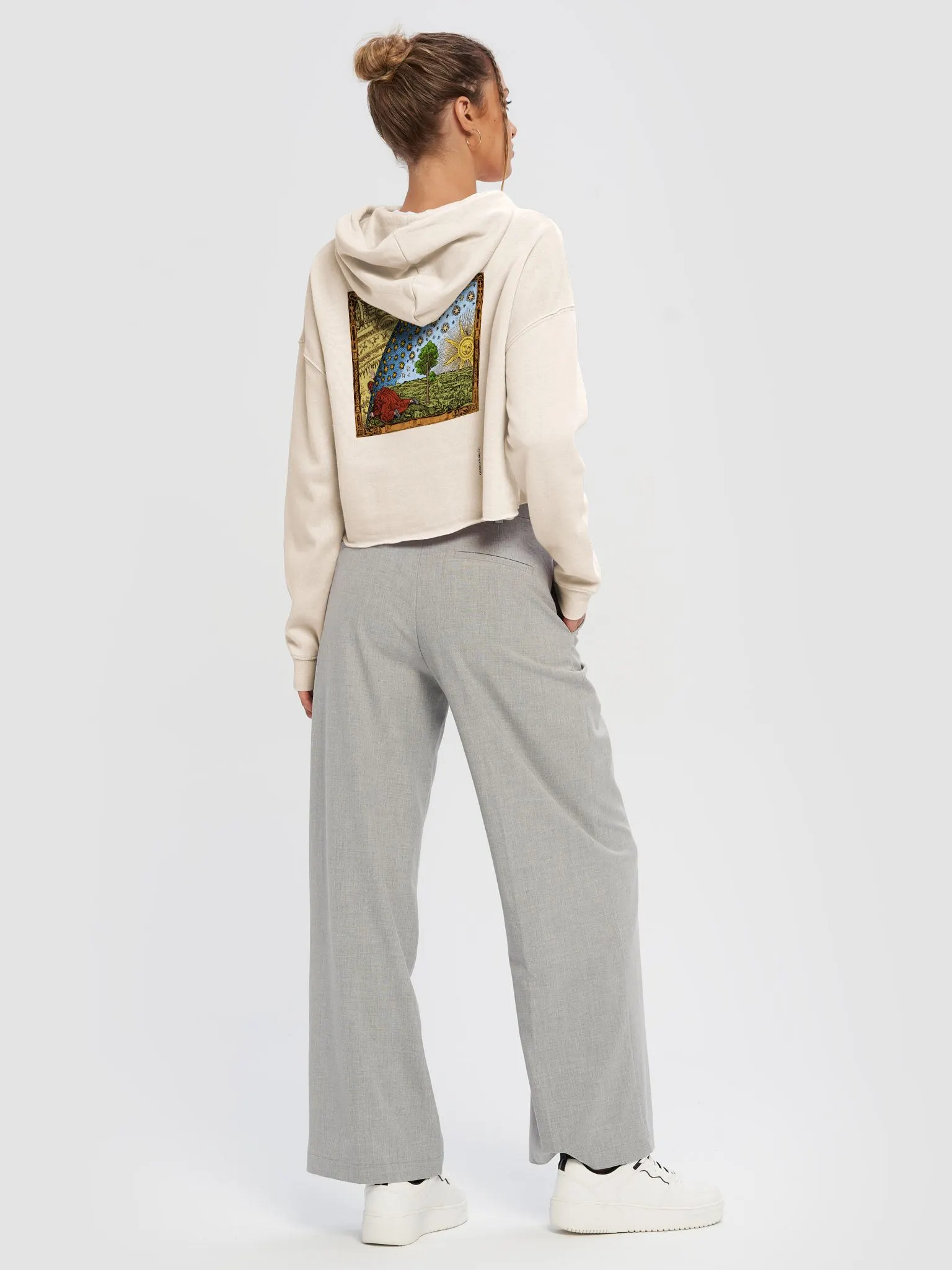 【SATIIIZ】Ethel See-Through Knit Hoodie piercing through the veil cropped hoodie - 80% cotton