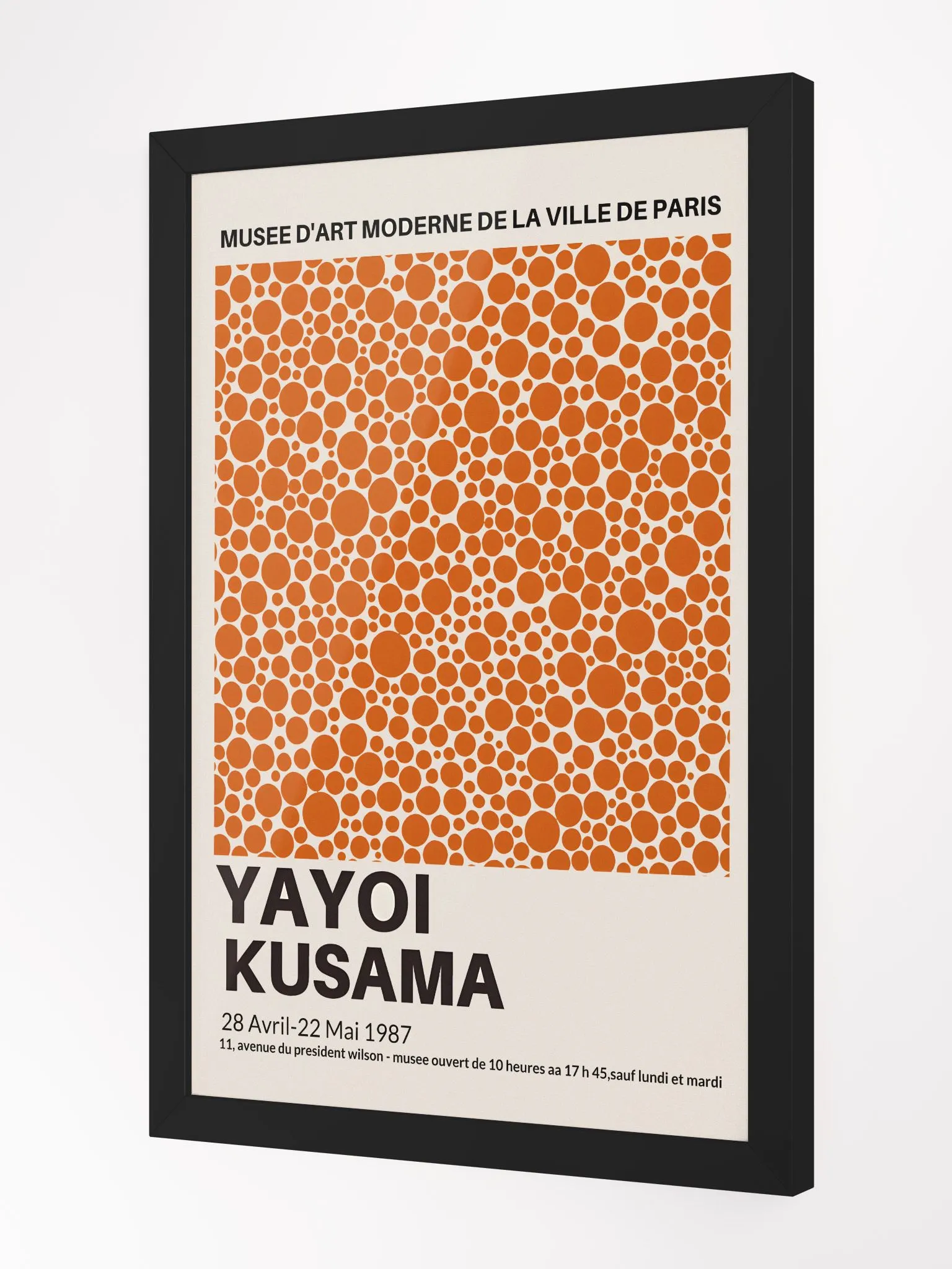 Yayoi Kusama Print, Yayoi Kusama Poster, Orange Dots Art