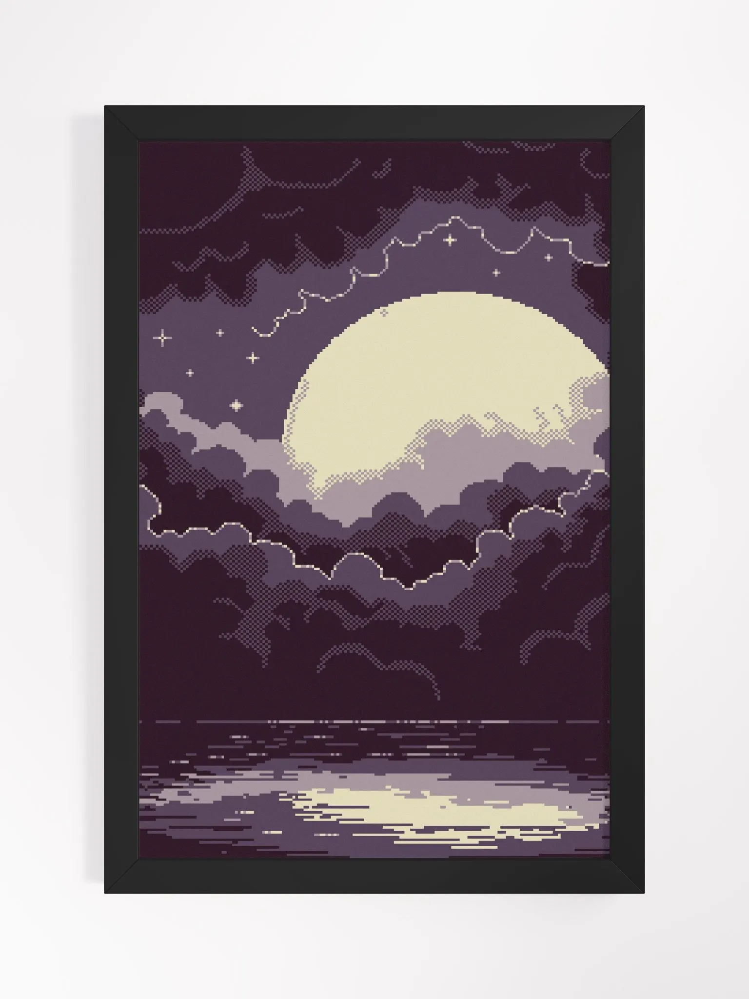 2-Bit Moon Pixel Art | trashmarble