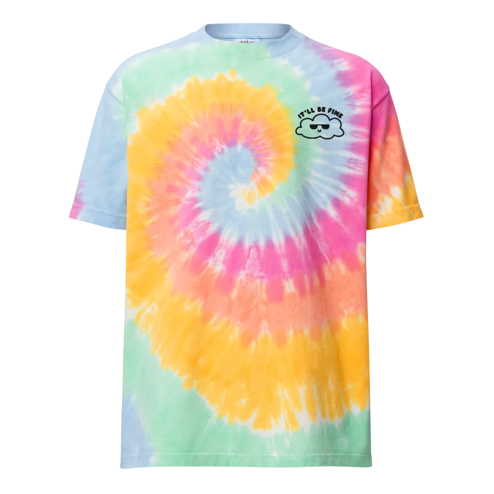It'll Be Fine Tie Dye Tee - pastel (embroidered) | Shop Evan