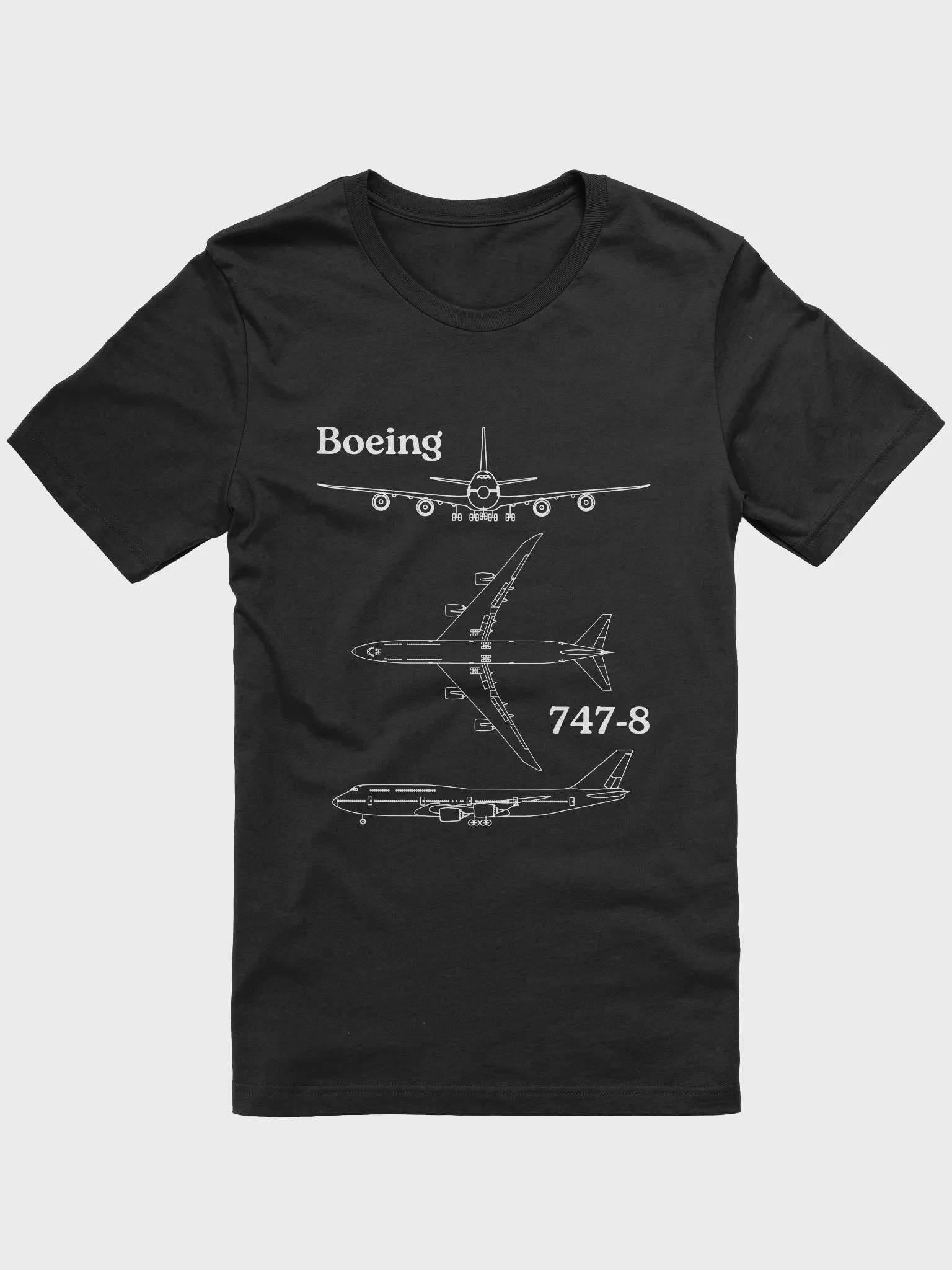 Boeing 747-8 Blueprint Tee | The Aviation Central