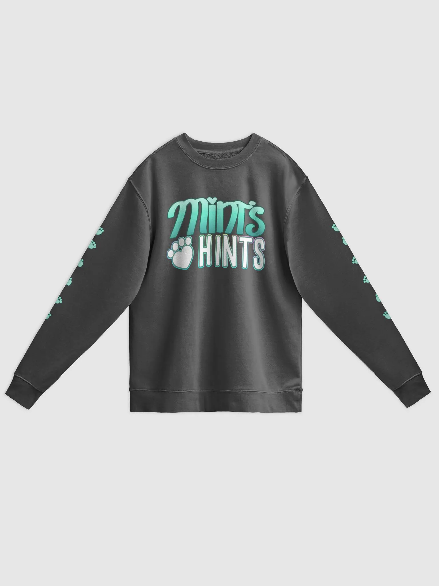 ★KIRSH★ Coloring Check Pattern Sweatshirt Mint Mint's Hints Scattered Paws Sweatshirt | Mint's Hints