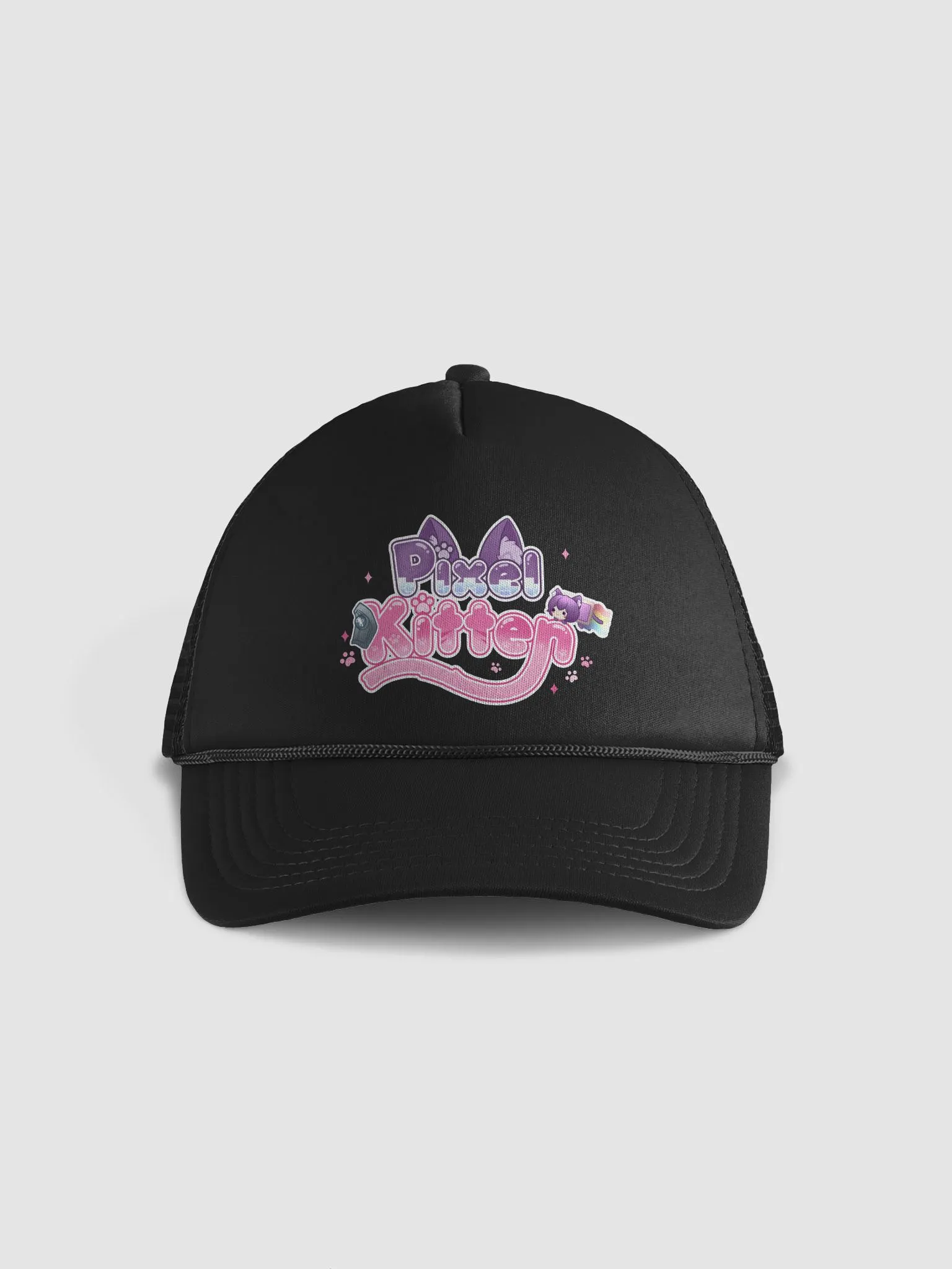 Whimsical Pixel Kitten Trucker Hat | PixelKittenVT