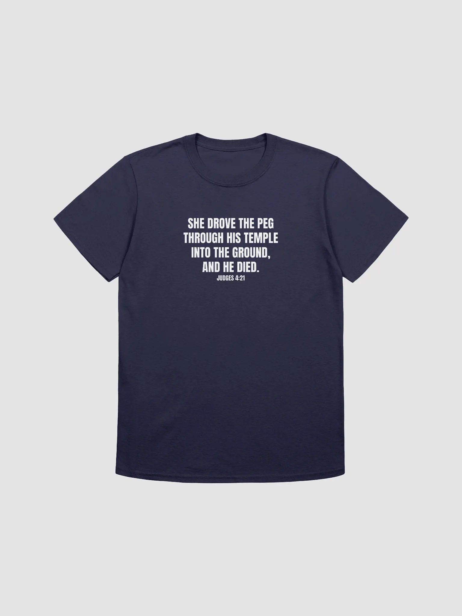 フラー!   Tell God I'm Here (Exp) (Dig) Jael Tent Peg Gag Shirt | Memes for Jesus