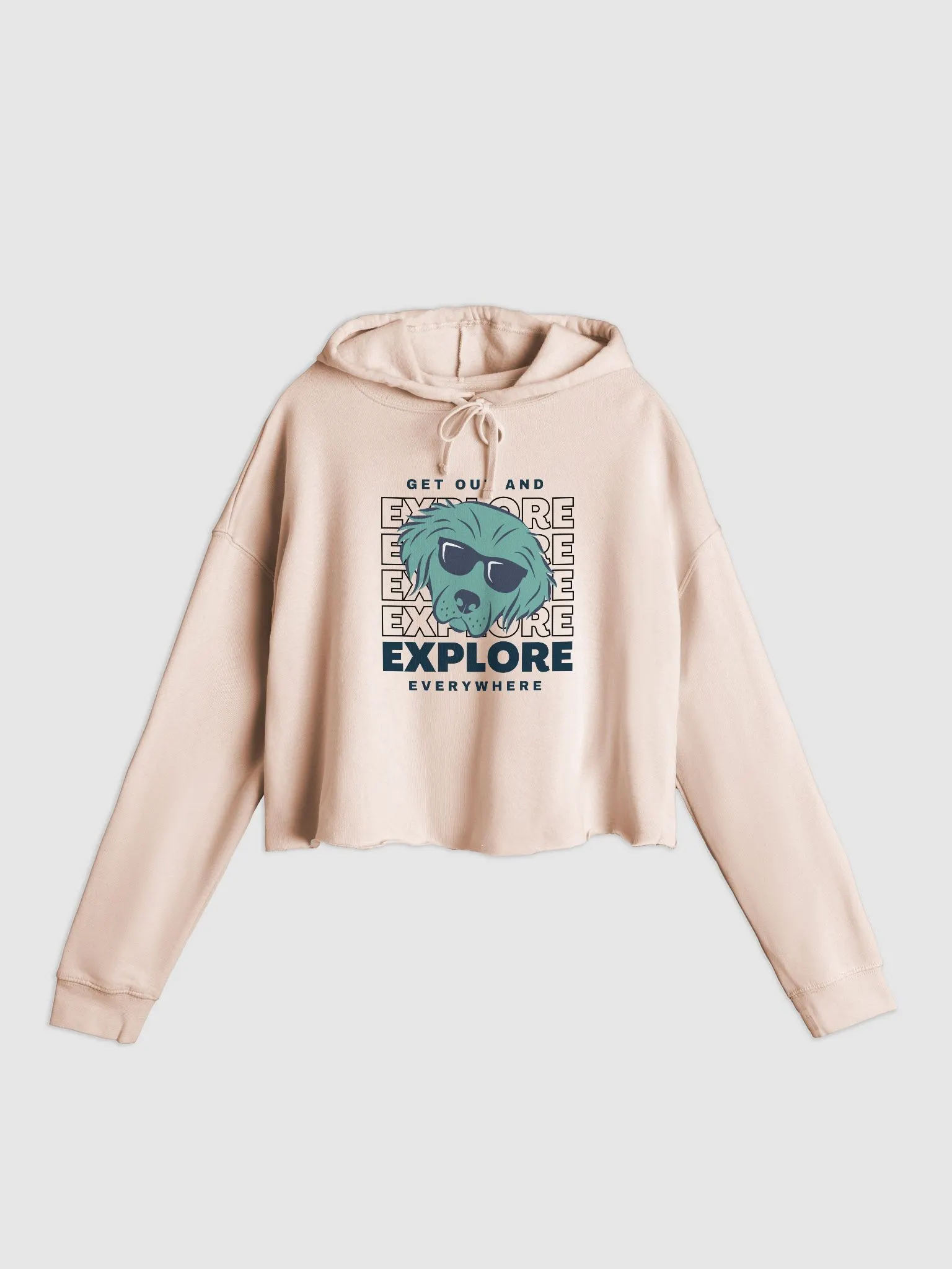 Seconds to Go Exploration Women's Crop Hoodie Navy Blue