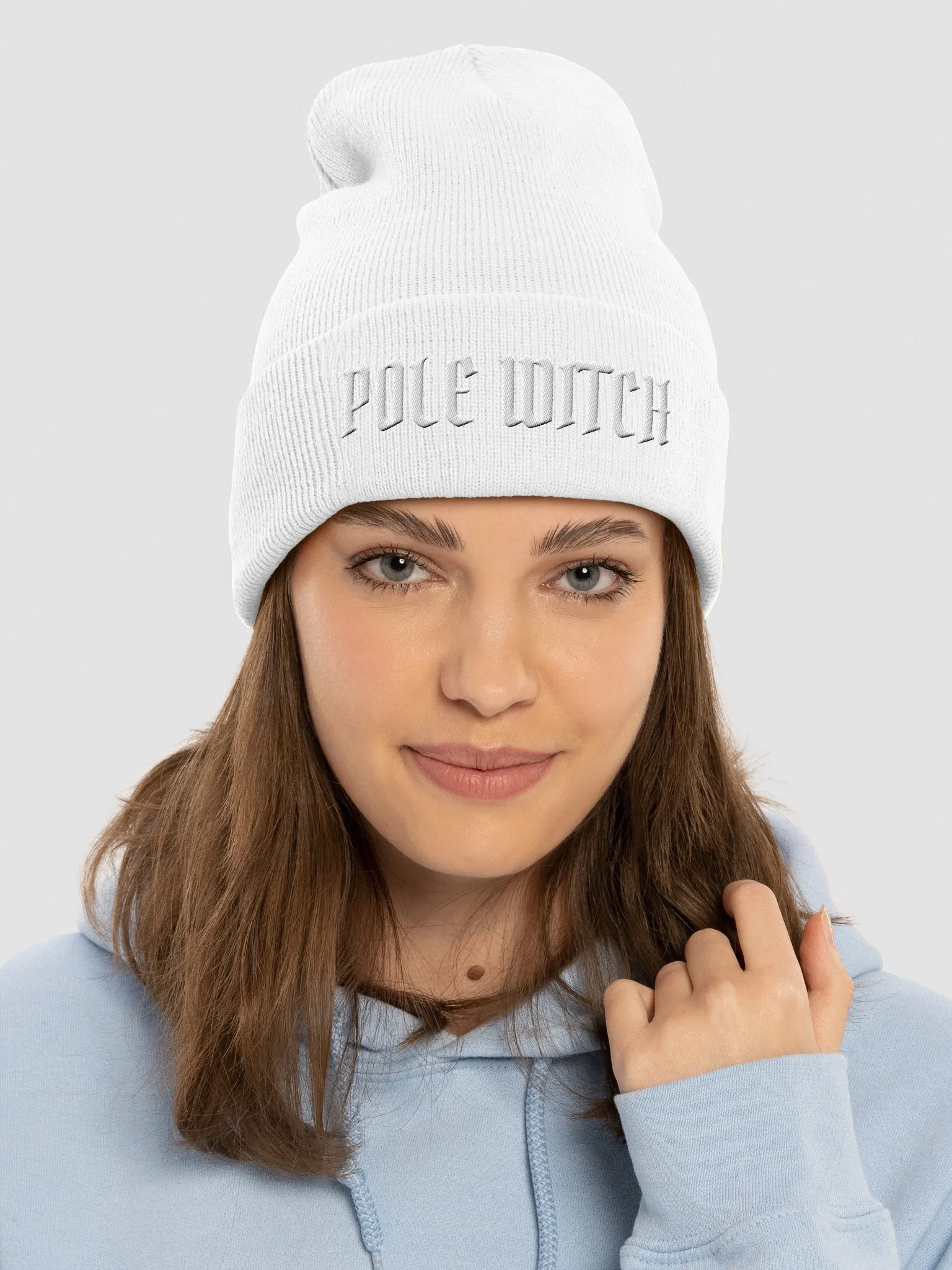 POLE WITCH Whiteout Embroidered Beanie | Witch of Wonderlust