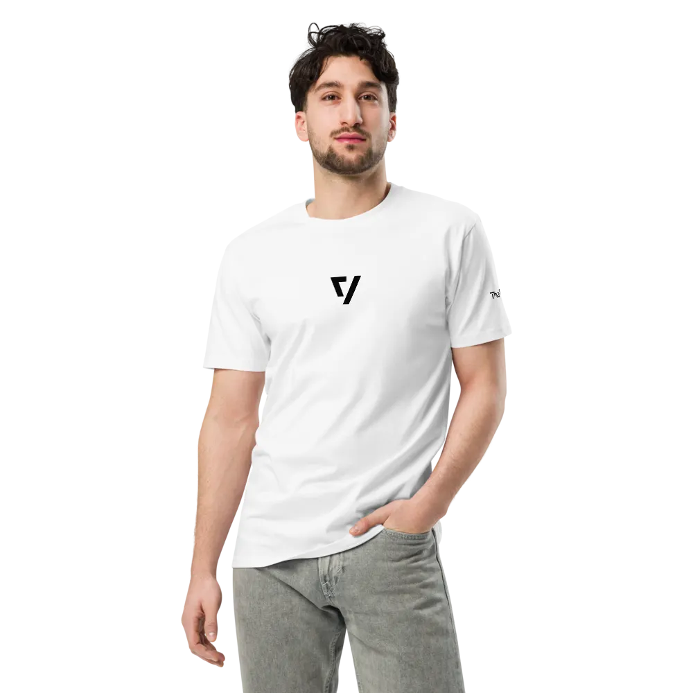 Tシャツ・カットソー   Men's White Regular Fit Hero Monogram Logo Shor Monogram Tee | The Verge Shop