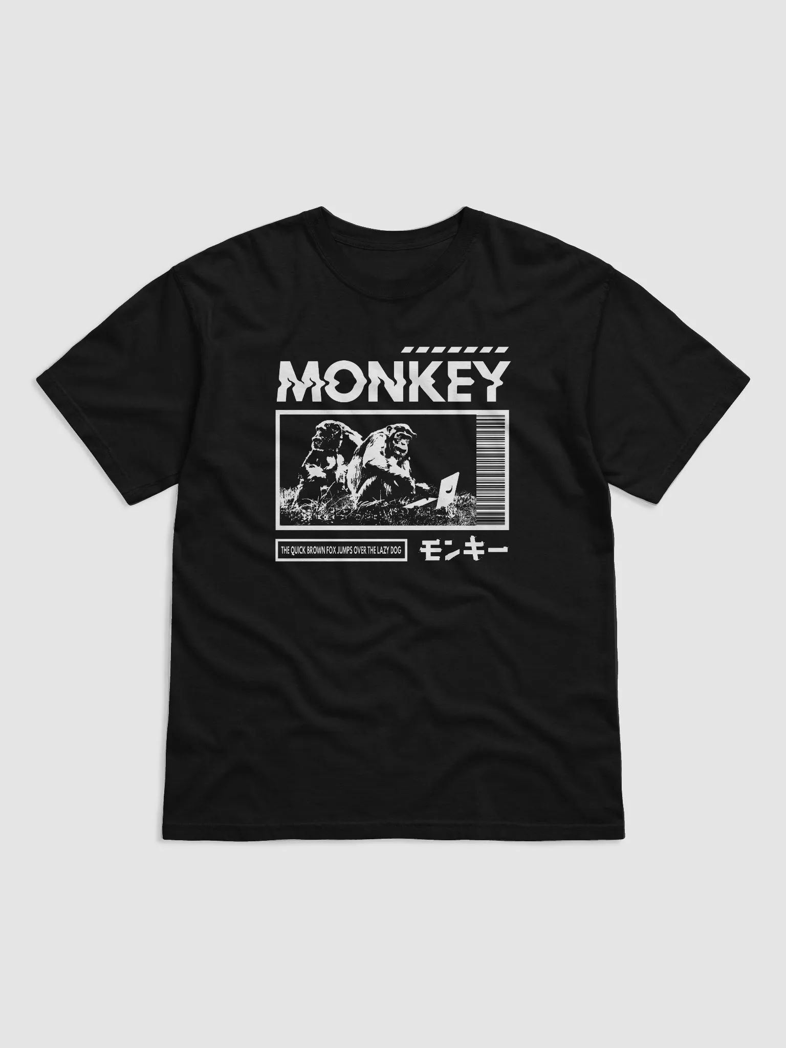 MONKEY T-Shirt white on black (Printed) | Monkeytype Store
