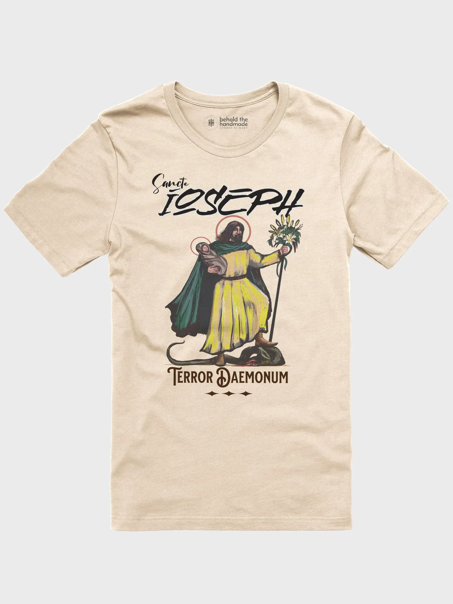 Saint Joseph- Terror of Demons T-Shirt ( Latin) | Behold the Handmade