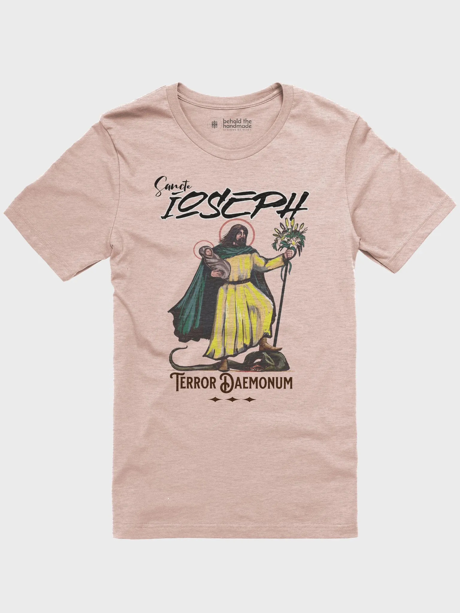 Saint Joseph- Terror of Demons T-Shirt ( Latin) | Behold the Handmade