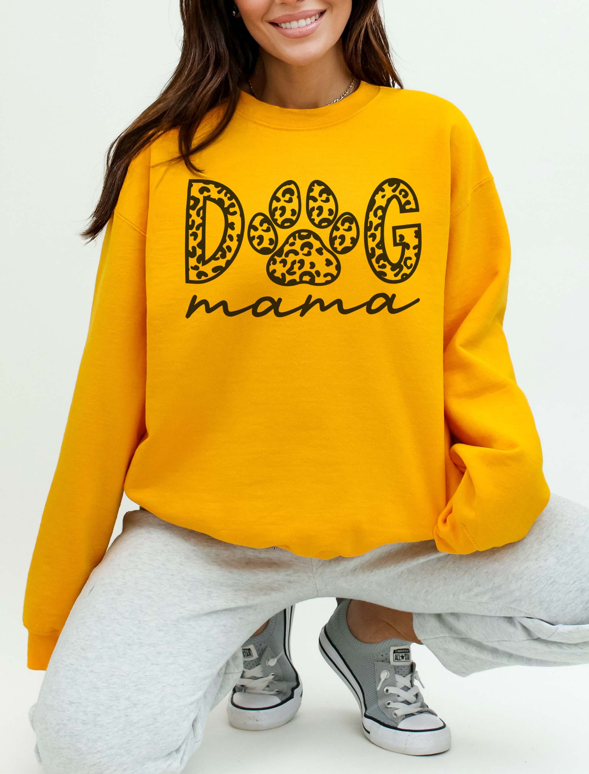 Leopard Print Dog Mama Sweatshirt | Cute Minimalistic Shirt
