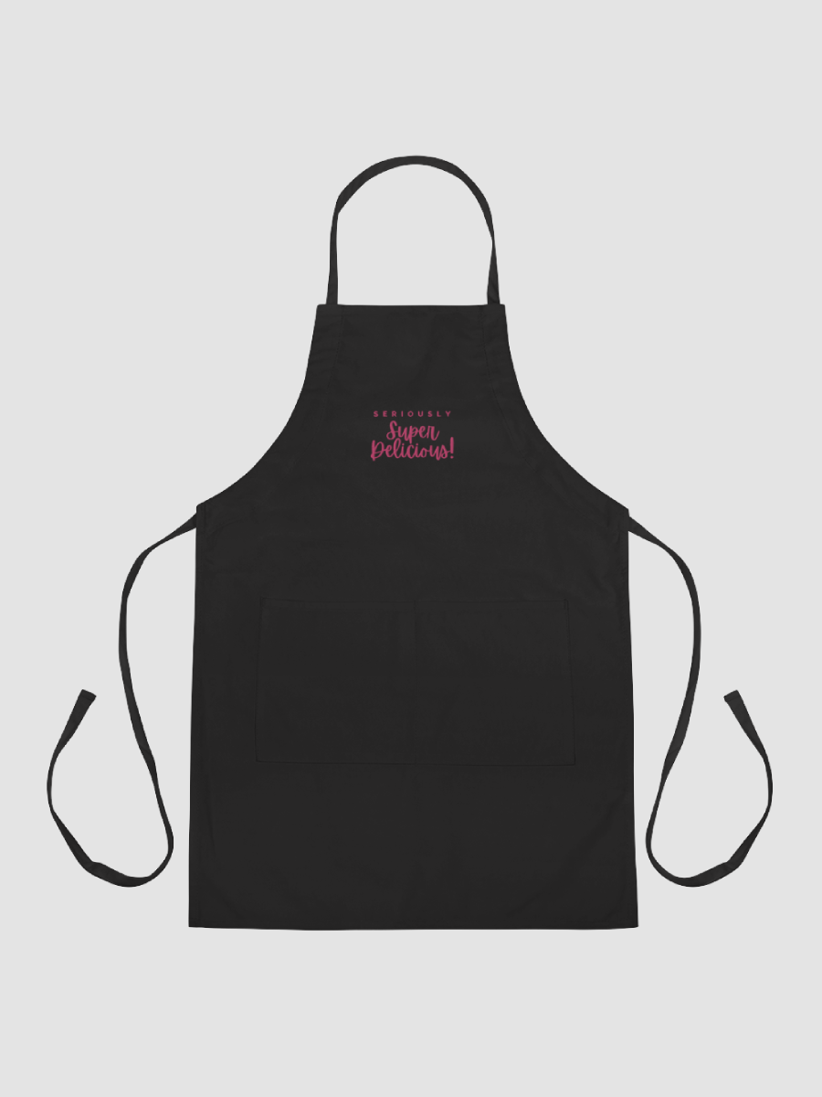 Super Delicious Embroidered Cooking Apron (Magenta) | CookingconClaudia