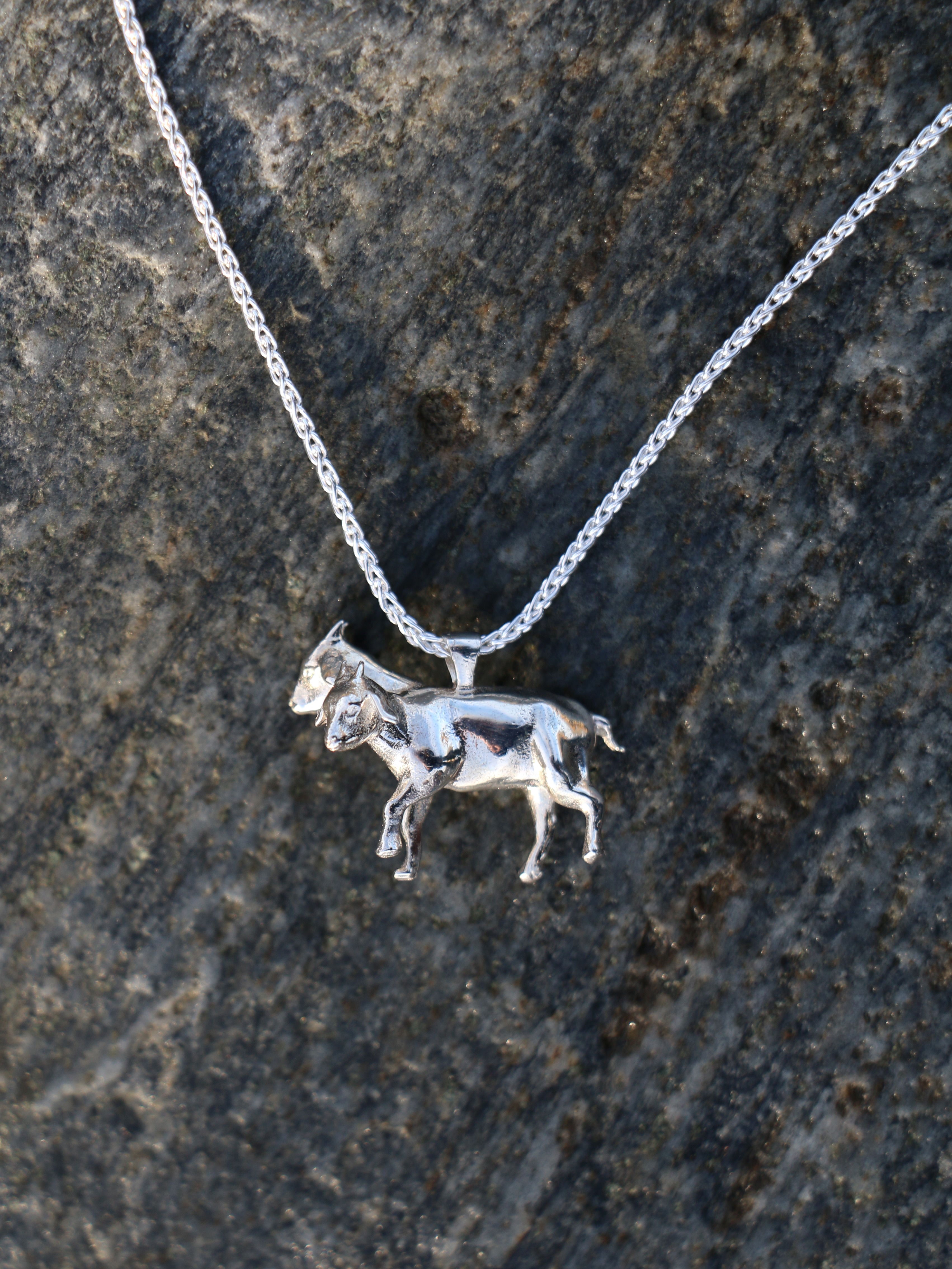 Two Headed Goat Necklace - Sterling Silver | Kiki Rockwell