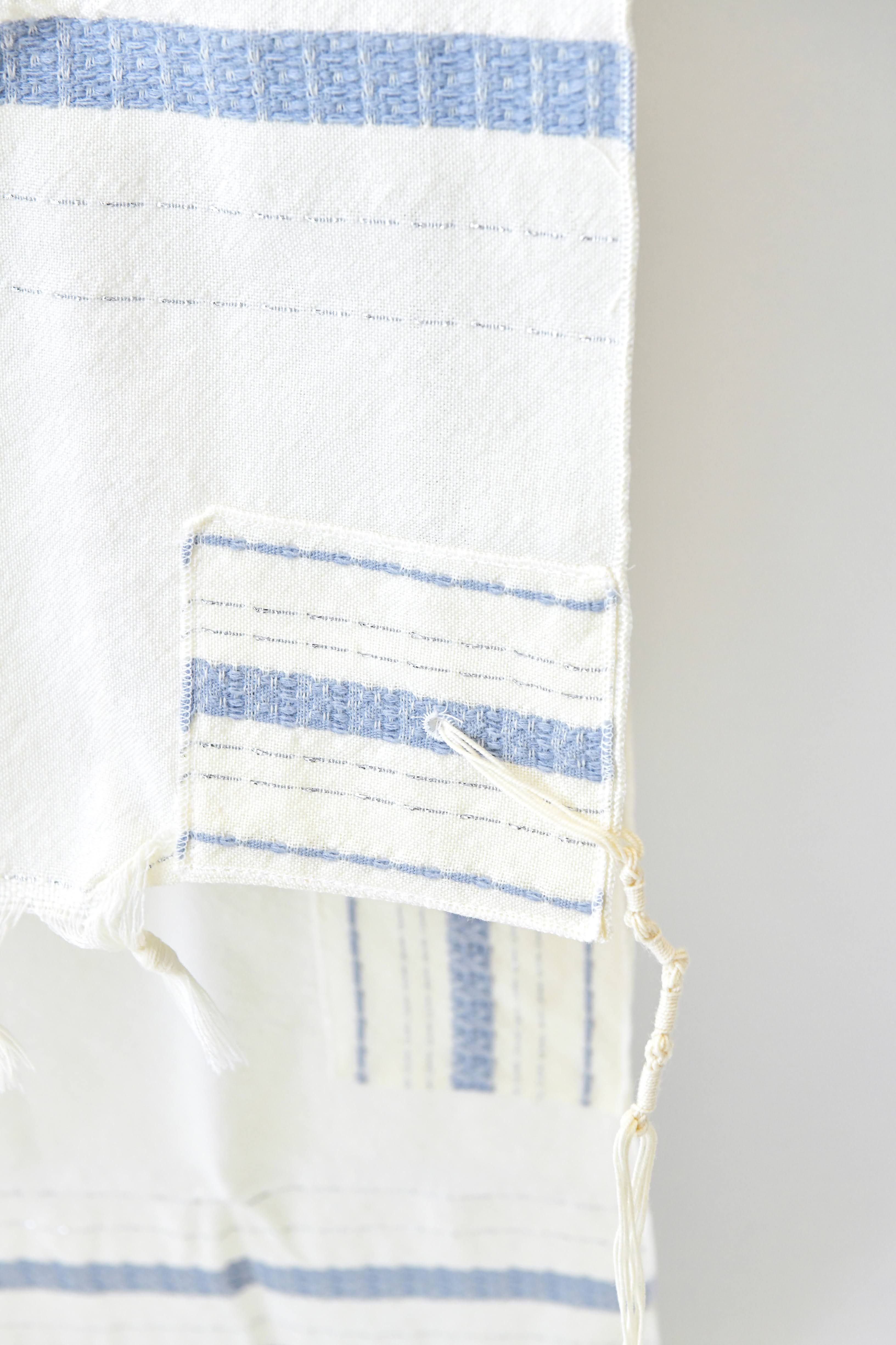 LIGHT BLUE STRIPE -Small Tallit (Prayer Shawl) | Lion of Judah Judaica