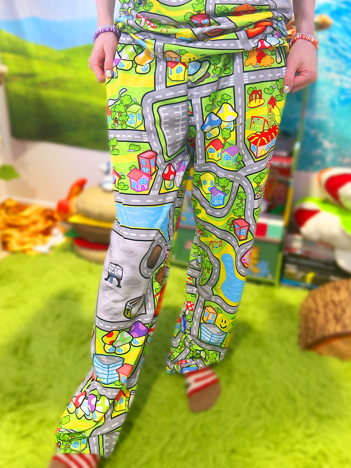 Wacky City Playmat Wide-Leg Pants | PolygonDonut