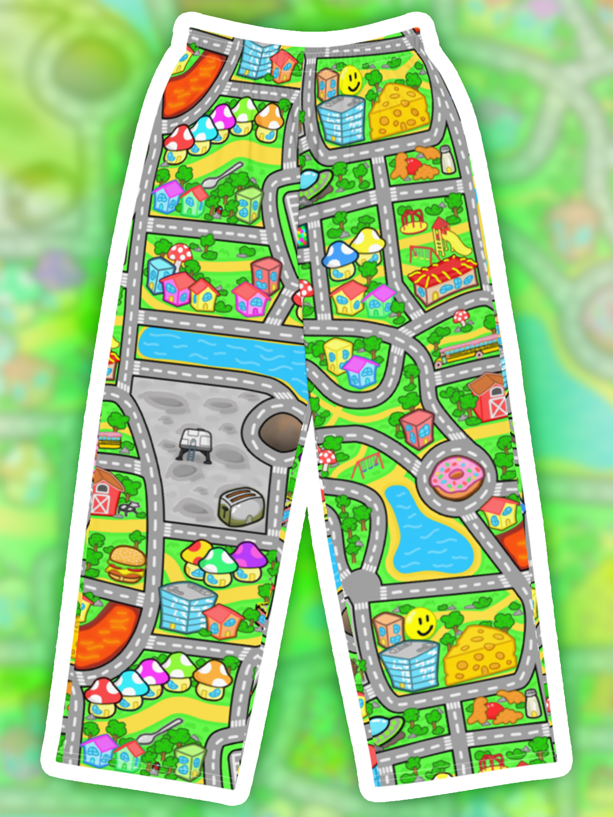 Wacky City Playmat Wide-Leg Pants | PolygonDonut